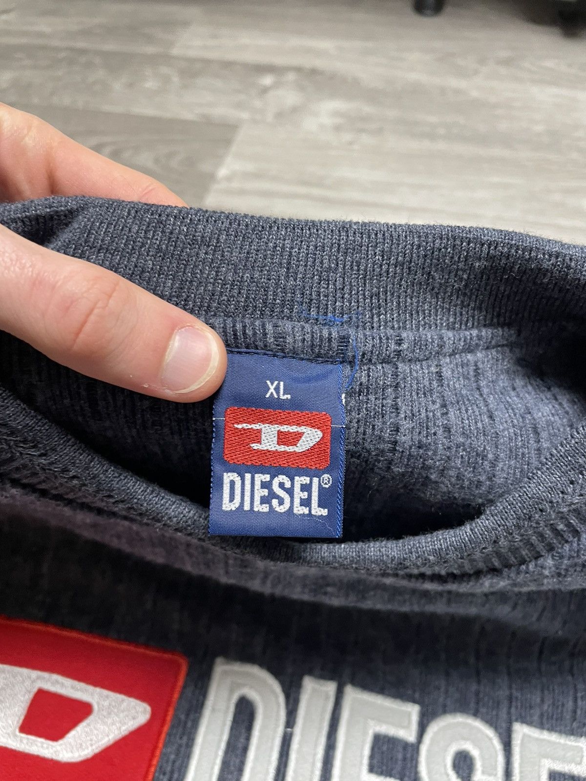 Diesel Vintage Diesel Big Logo Ribbed Sweatshirt 90s Size US XL / EU 56 / 4 - 10 Thumbnail