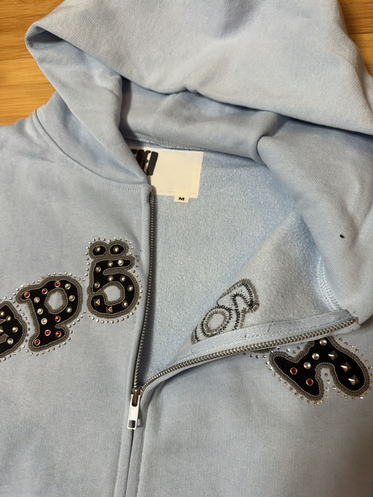 Sp5der Sp5der Mixed Stone OG V2 Zip Hoodie - Rock Blue Size M Size US M / EU 48-50 / 2 - 3 Thumbnail