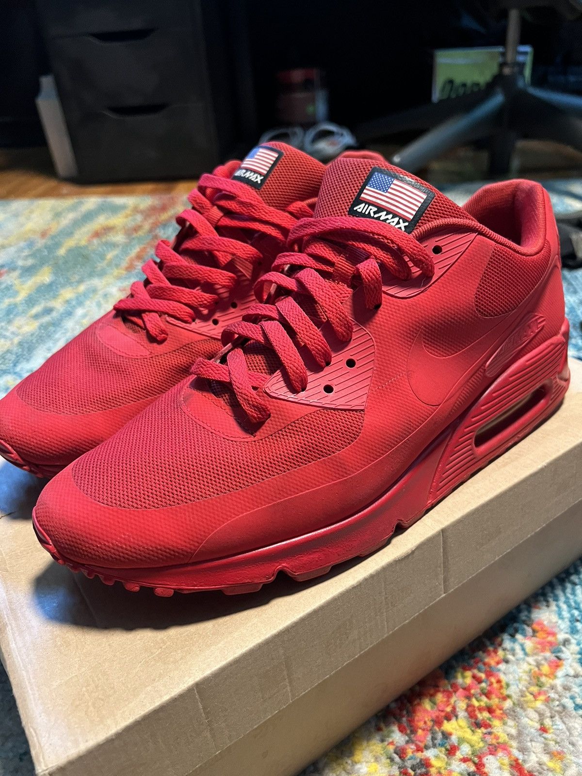 Kanye West × Nike air max 90 USA 🇺🇸 Independence Day Size US 12 / EU 45 - 4 Thumbnail