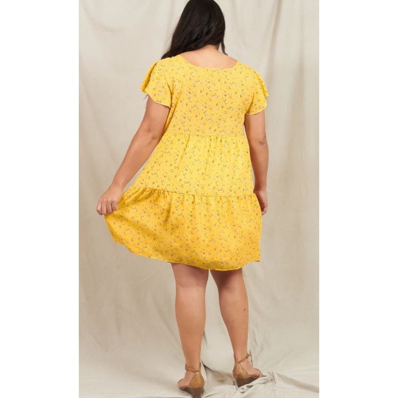 Other Yellow Floral Ruffle Sleeve Sundress - Small Women's Summer Size S / US 4 / IT 40 - 2 Thumbnail