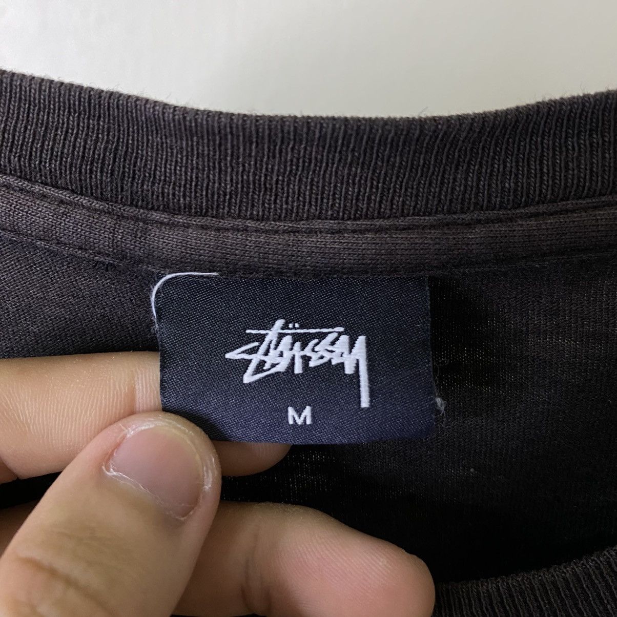 Stussy Y2K Stussy Embroidery Script Black On Black Faded T Shirt Size US M / EU 48-50 / 2 - 6 Thumbnail