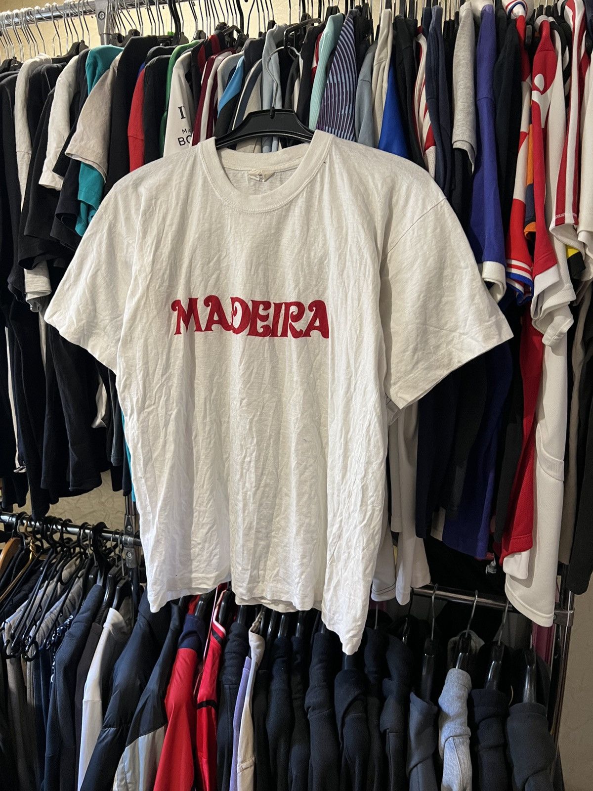 Vintage 1980s VINTAGE MADEIRA PORTUGAL NATIONAL CITY BAND T SHIRT Size US L / EU 52-54 / 3 - 2 Thumbnail