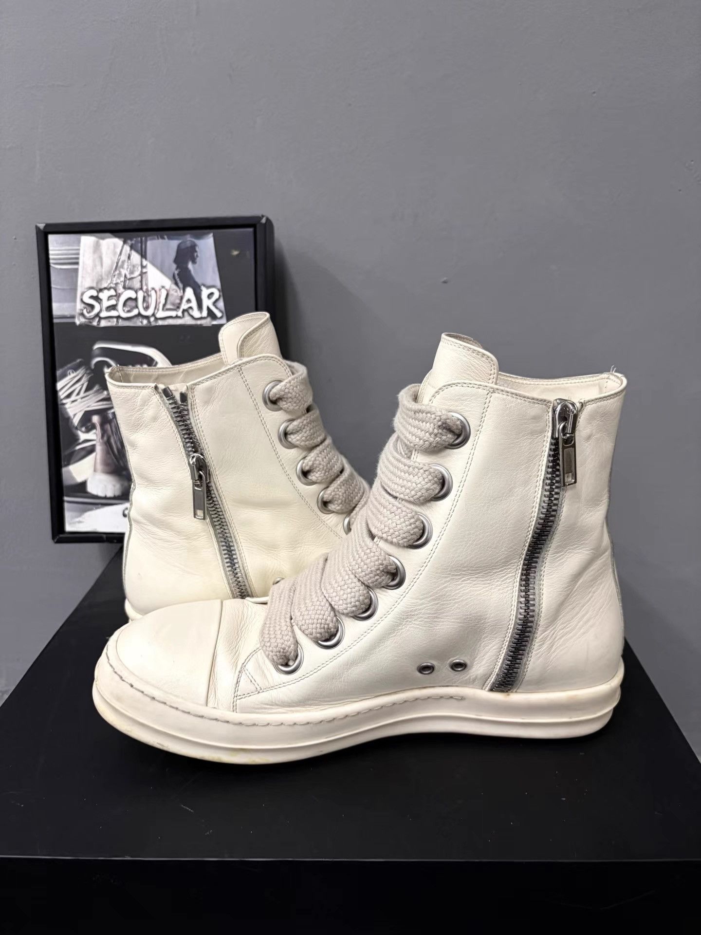 Rick Owens Rick Owens Mainline 24SS Wide-Lace High-Top Sneakers K34 Size US 10 / EU 43 - 5 Thumbnail