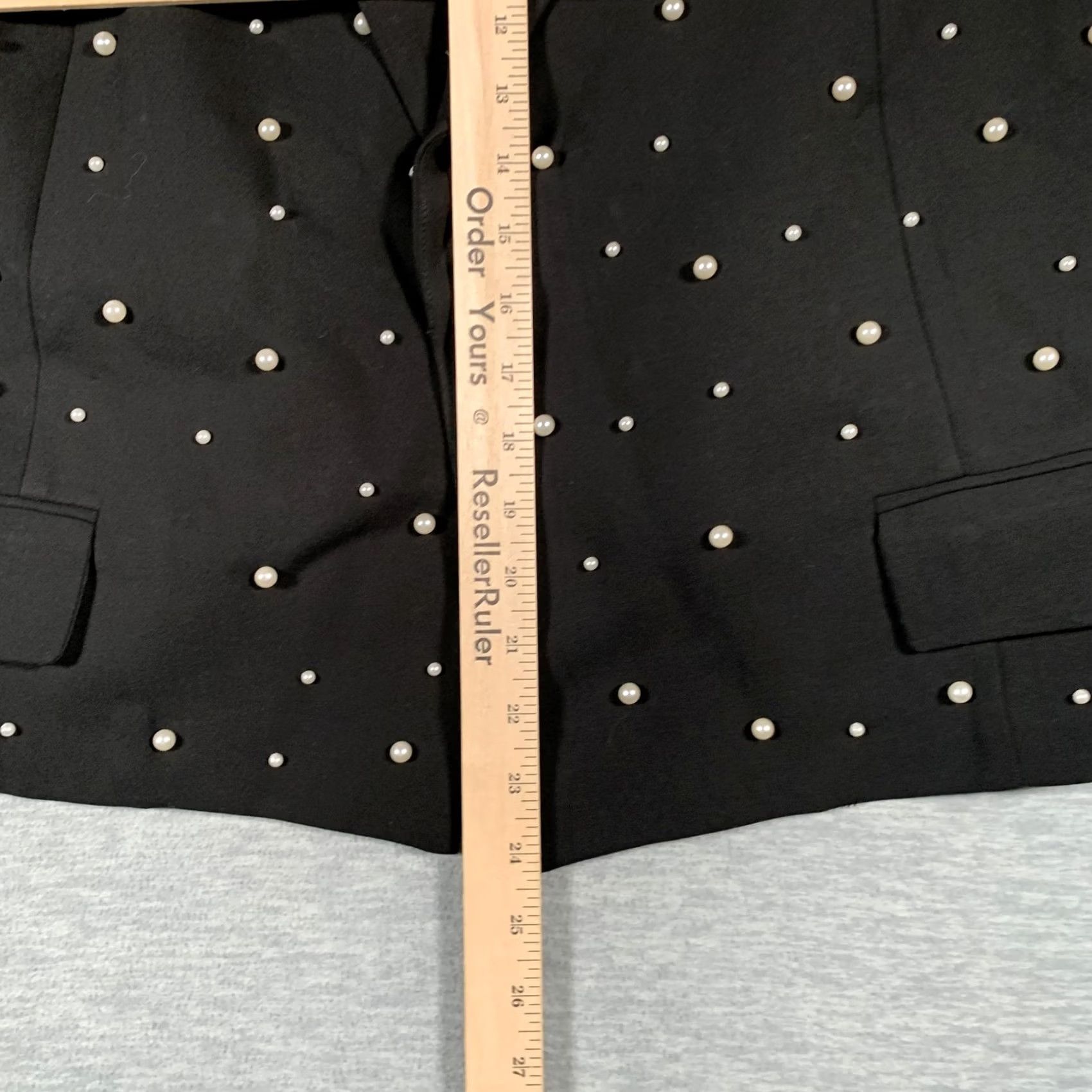 Vintage ORTTU Blazer Men One Size Black Pearl Studded Embellished Single Button Beaded Jacket Size 44L - 7 Thumbnail