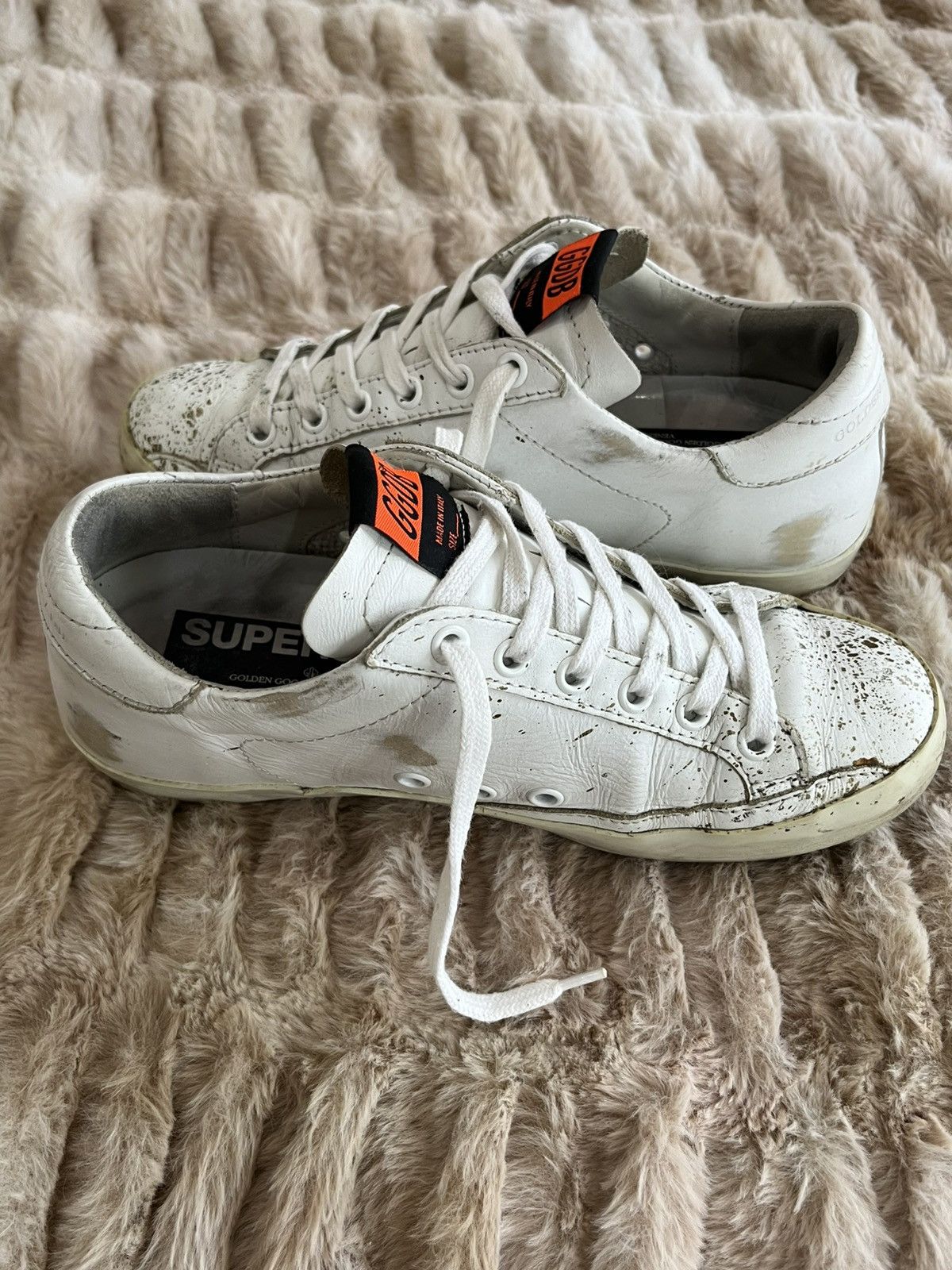 Golden Goose Golden Goose White and Gold Paint Splatter Size US 6 / IT 36 - 2 Thumbnail