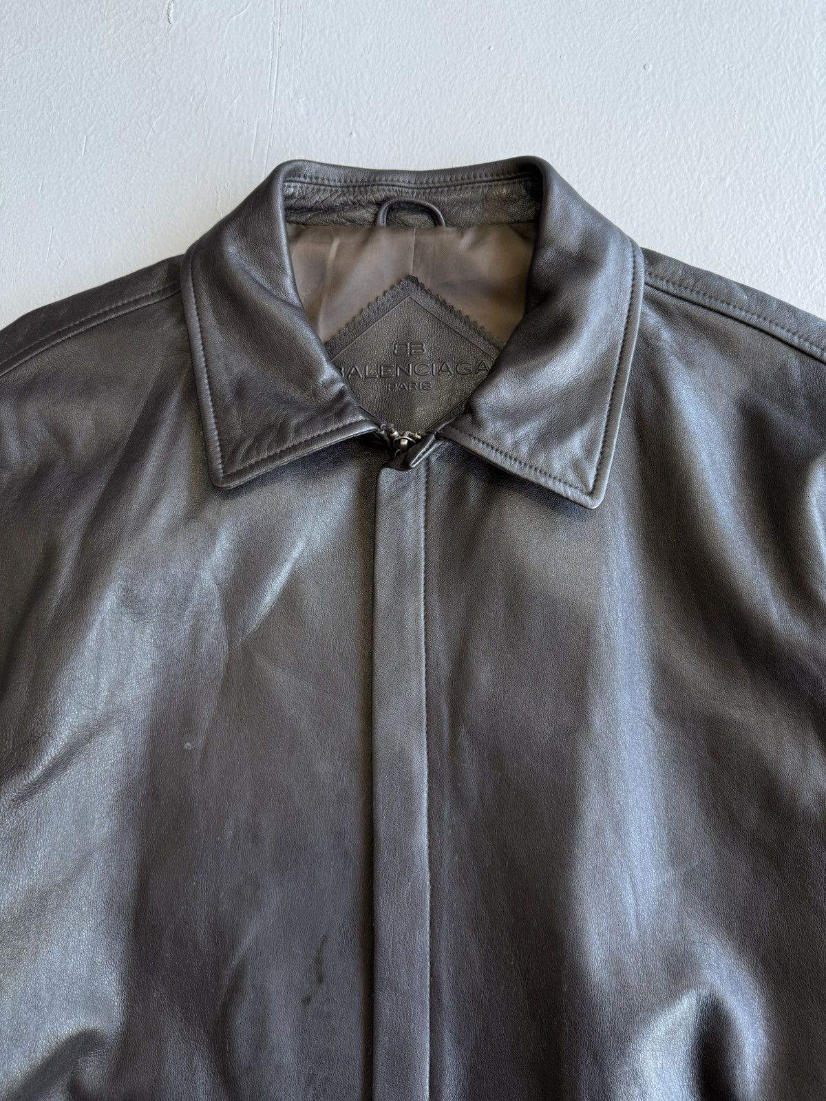 Balenciaga × Vintage Nicolas Ghesquiere - Balenciaga - Zip Leather Jacket Size US L / EU 52-54 / 3 - 2 Thumbnail