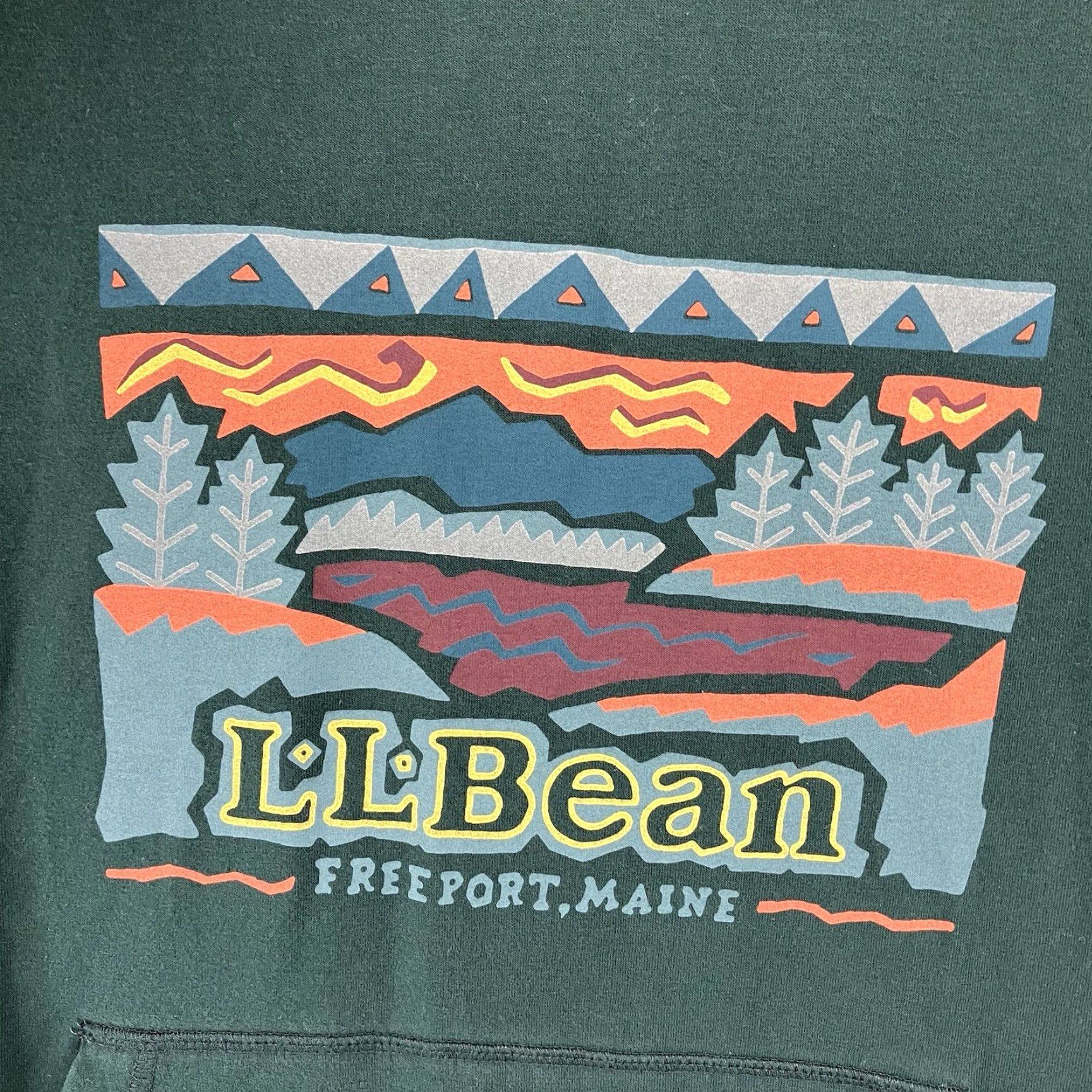 Vintage L.L Bean Hoodie Mens M Green Graphic Pullover Size US M / EU 48-50 / 2 - 7 Thumbnail