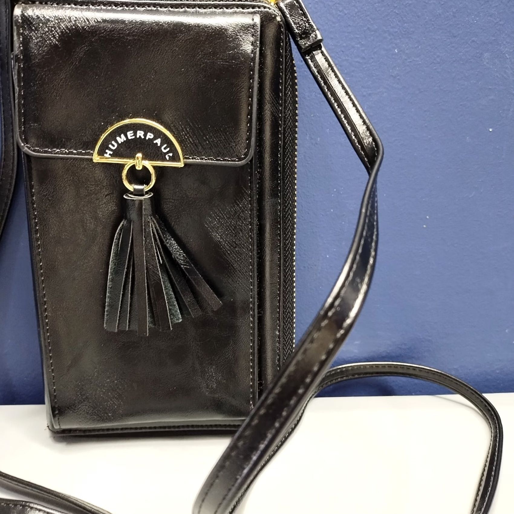 Vintage Humerpaul Crossbody Bag Women's Black Multi Compartment Adjustable Strap Shirt? Size ONE SIZE - 4 Thumbnail