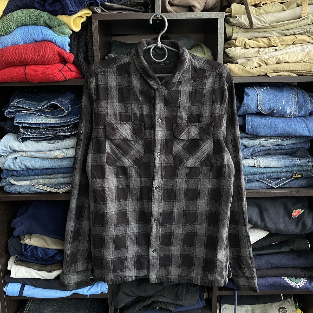 Allsaints Luxury Allsaints Multipocket Button Up Overshirt Size US S / EU 44-46 / 1 - 1 Thumbnail