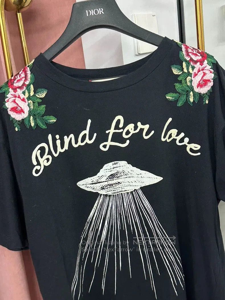 Gucci Gucci Black UFO Embroidery Short Sleeve T. Size US M / EU 48-50 / 2 - 2 Thumbnail