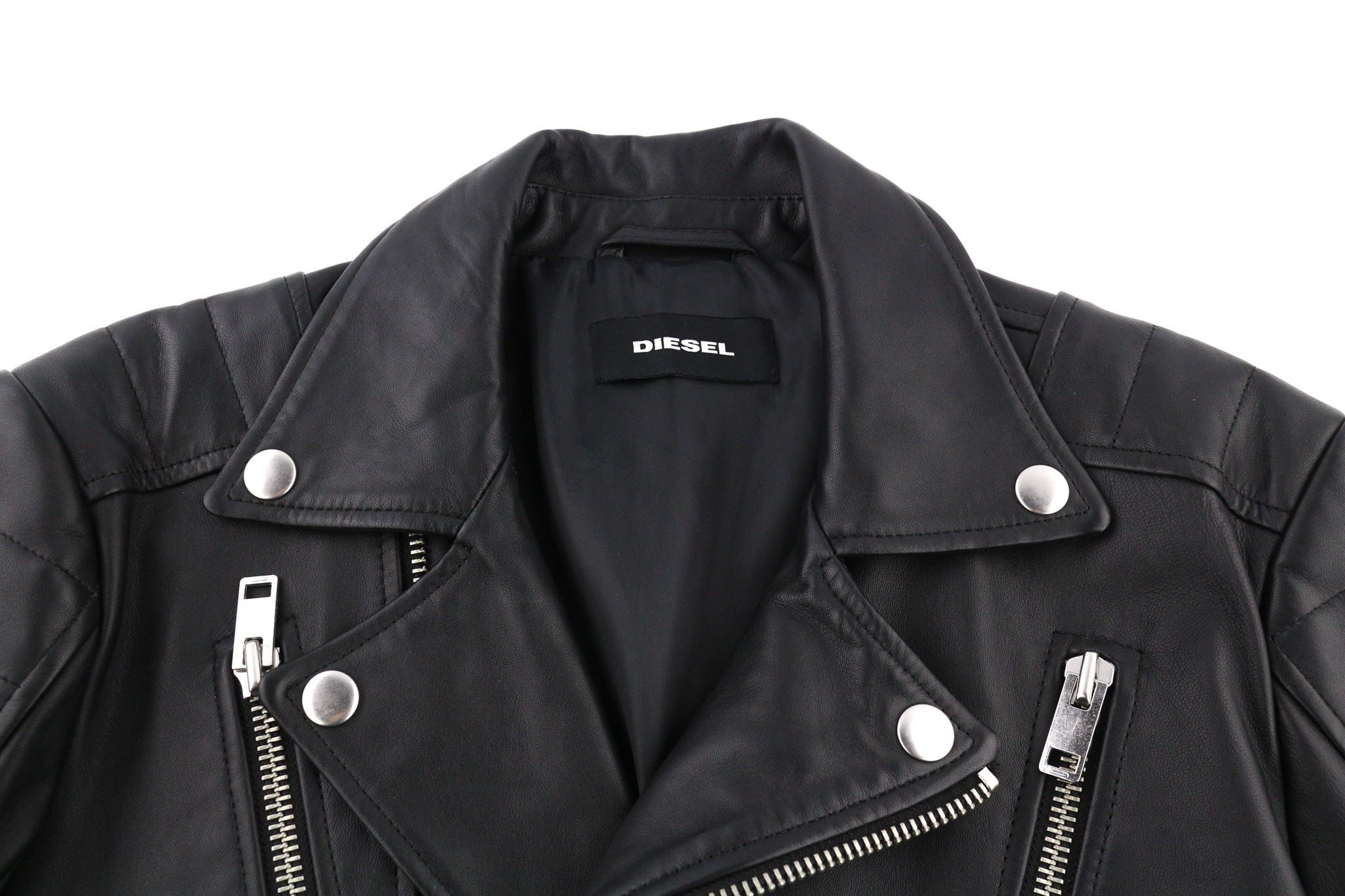 Diesel R-PUSMIR M Black Sheep Leather Zip Lined Jacket 81721 Size US M / EU 48-50 / 2 - 5 Thumbnail