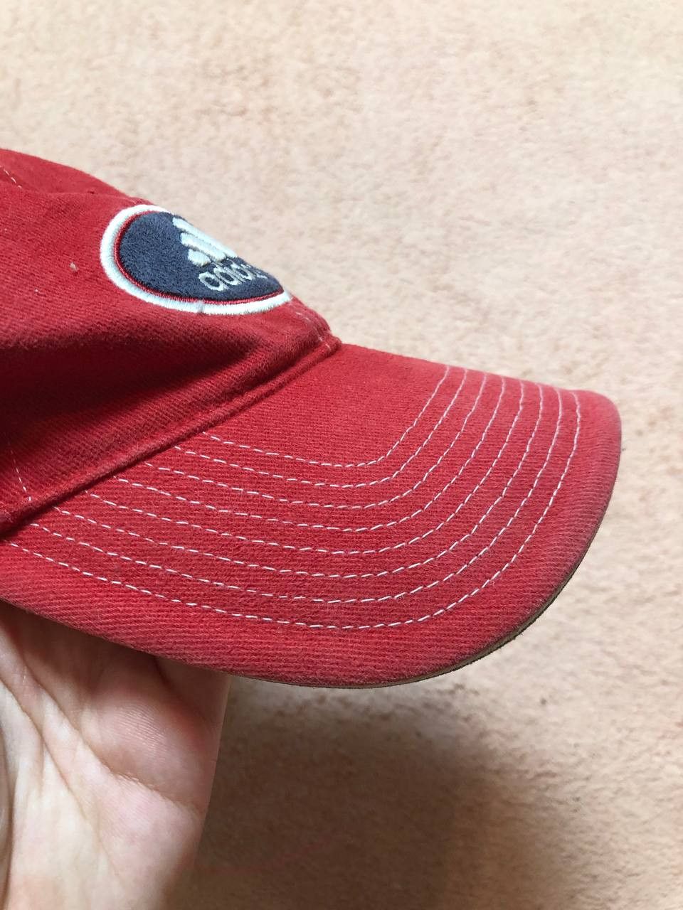 Adidas Cap red Y2K Hats big logo Adidas Vintage streetwear Size ONE SIZE - 8 Thumbnail