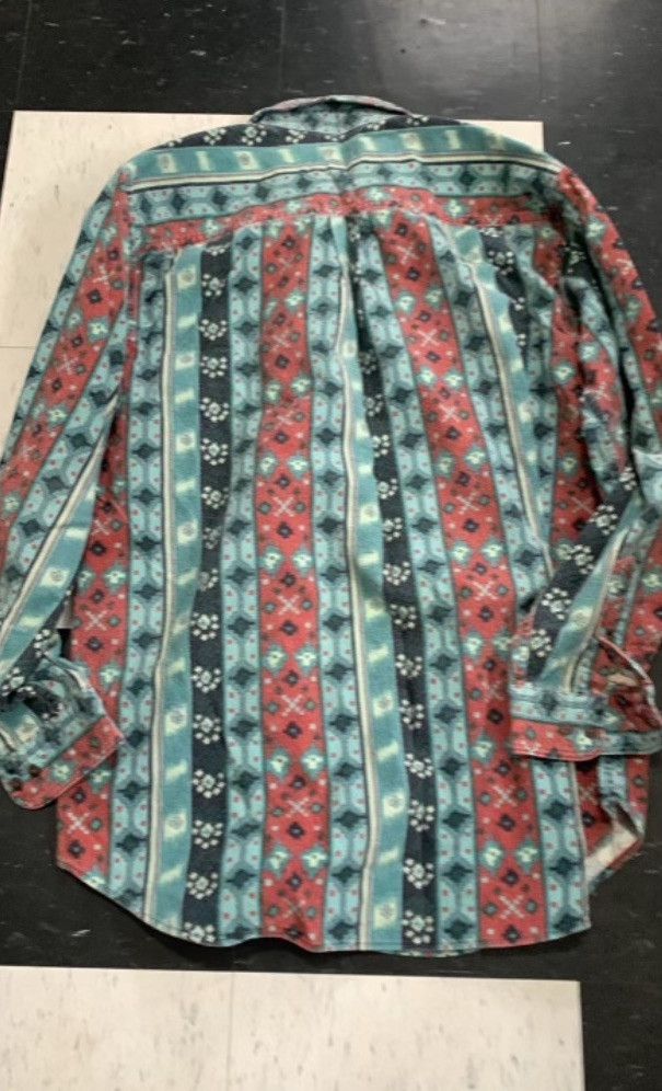 Vintage × Woolrich Woolen Mills Woolrich flannel shirt brushed cotton aztec print XL long Size US XL / EU 56 / 4 - 4 Thumbnail