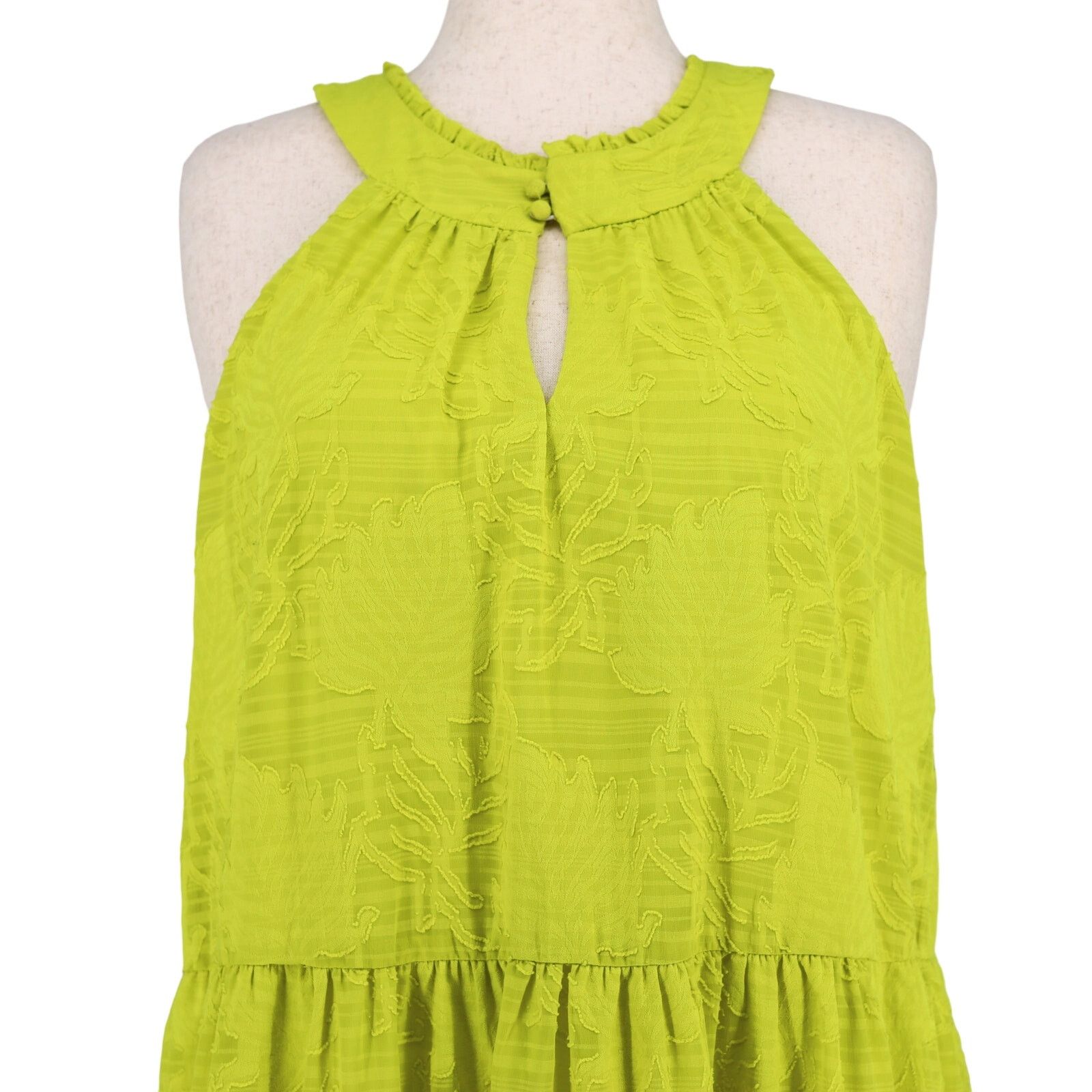 The Unbranded Brand Donna Morgan Women Yellow Halter Tiered Maxi Dress Size 16 Size XXL / US 16-18 / IT 52-54 - 5 Thumbnail