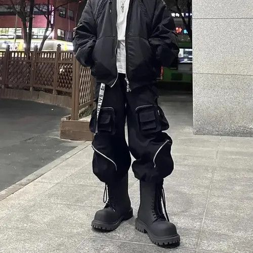 Designer Wide Cargo Pants High Street with Poker Straight Baggy Y2K Size US 34 / EU 50 - 5 Thumbnail