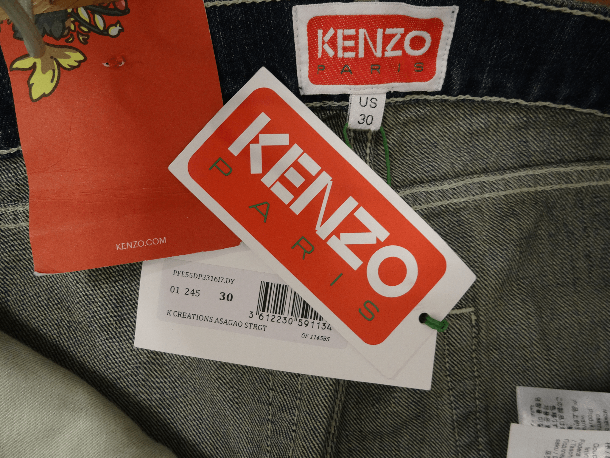 Kenzo Vintage Kenzo Paris Asagao Straight Leg Jeans (Early 2000s) Size US 30 / EU 46 - 5 Thumbnail