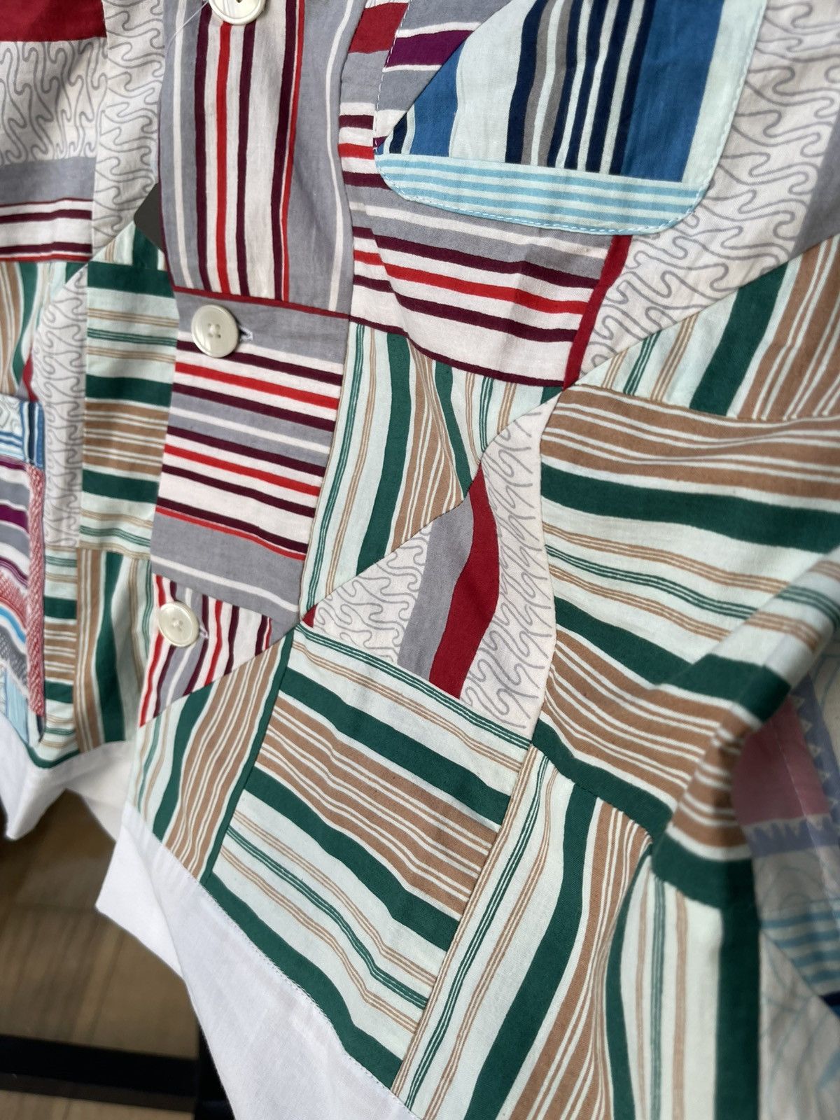Bode Bode Patchwork Oxford Long Sleeves Shirt Size US S / EU 44-46 / 1 - 5 Thumbnail