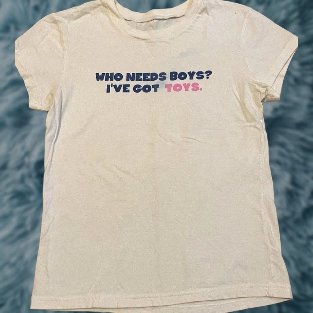 Vintage VINTAGE Who Needs Boys Ive Got Toys Shirt L Funny Saying Joke Grunge 90s Womens Size L / US 10 / IT 46 - 1 Thumbnail