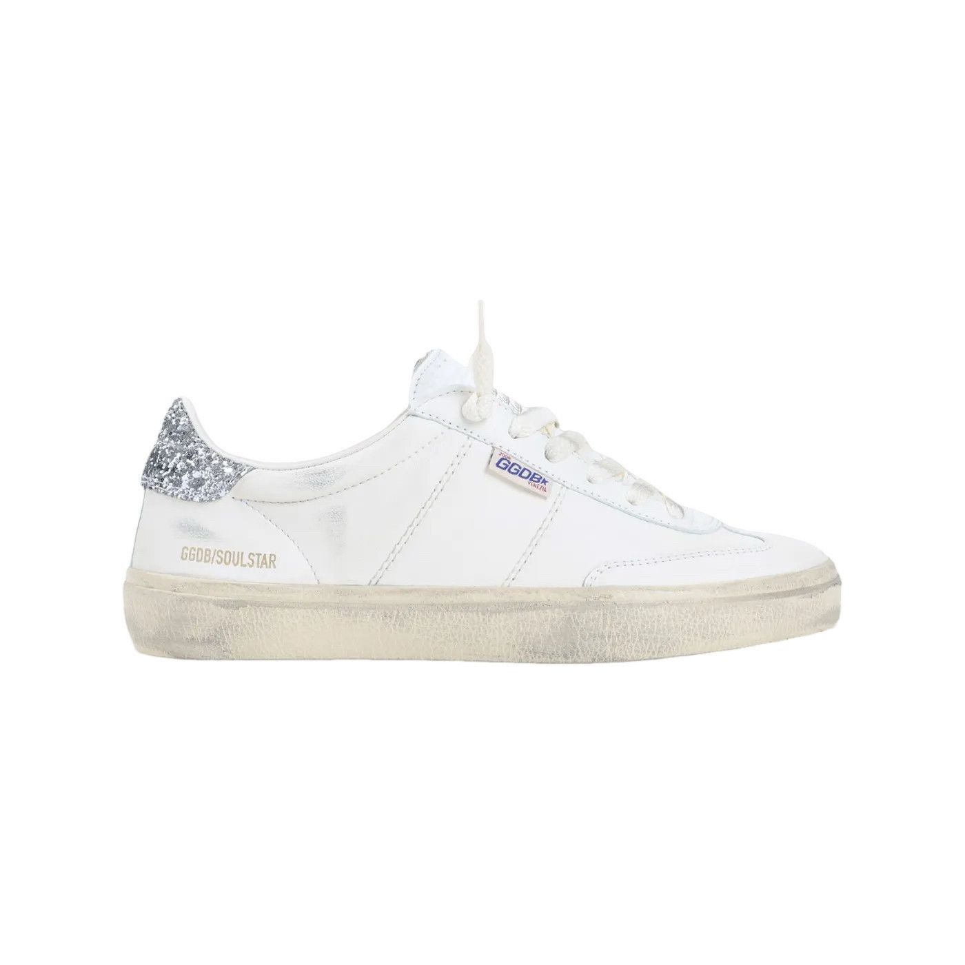 GOLDEN GOOSE Soul-Star Women's Silver Leather Glittered Snea