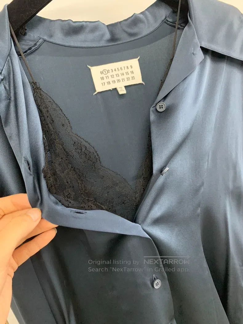 Maison Margiela Maison Margiela Blue silk shirt Size XXS / US 00 / IT 34 - 2 Thumbnail