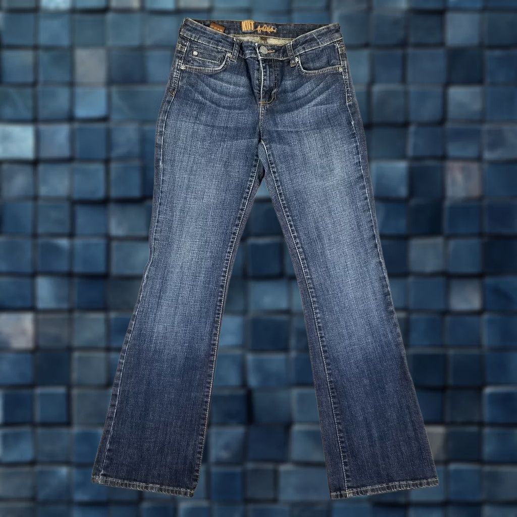 Vintage KUT from the Kloth Jeans Women 4 Bootcut Denim Whiskers Low Rise 28X31 Blue Striped Cowboy Vintage: No Size 28" / US 6 / IT 42 - 1 Thumbnail