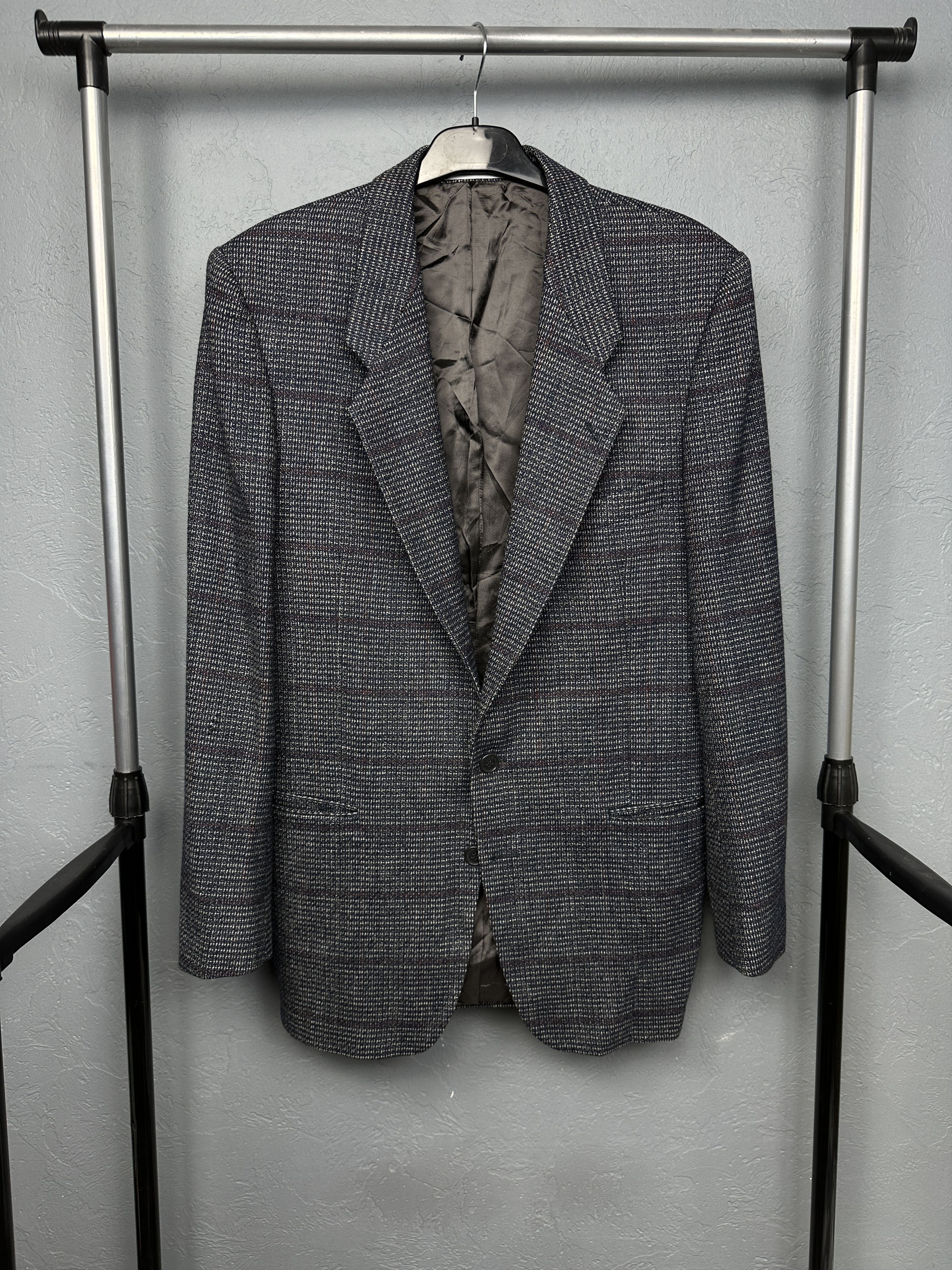 Yves Saint Laurent Yves Saint Laurent Vintage Mens Herringbone Wool Blazer Size US M / EU 48-50 / 2 - 1 Thumbnail