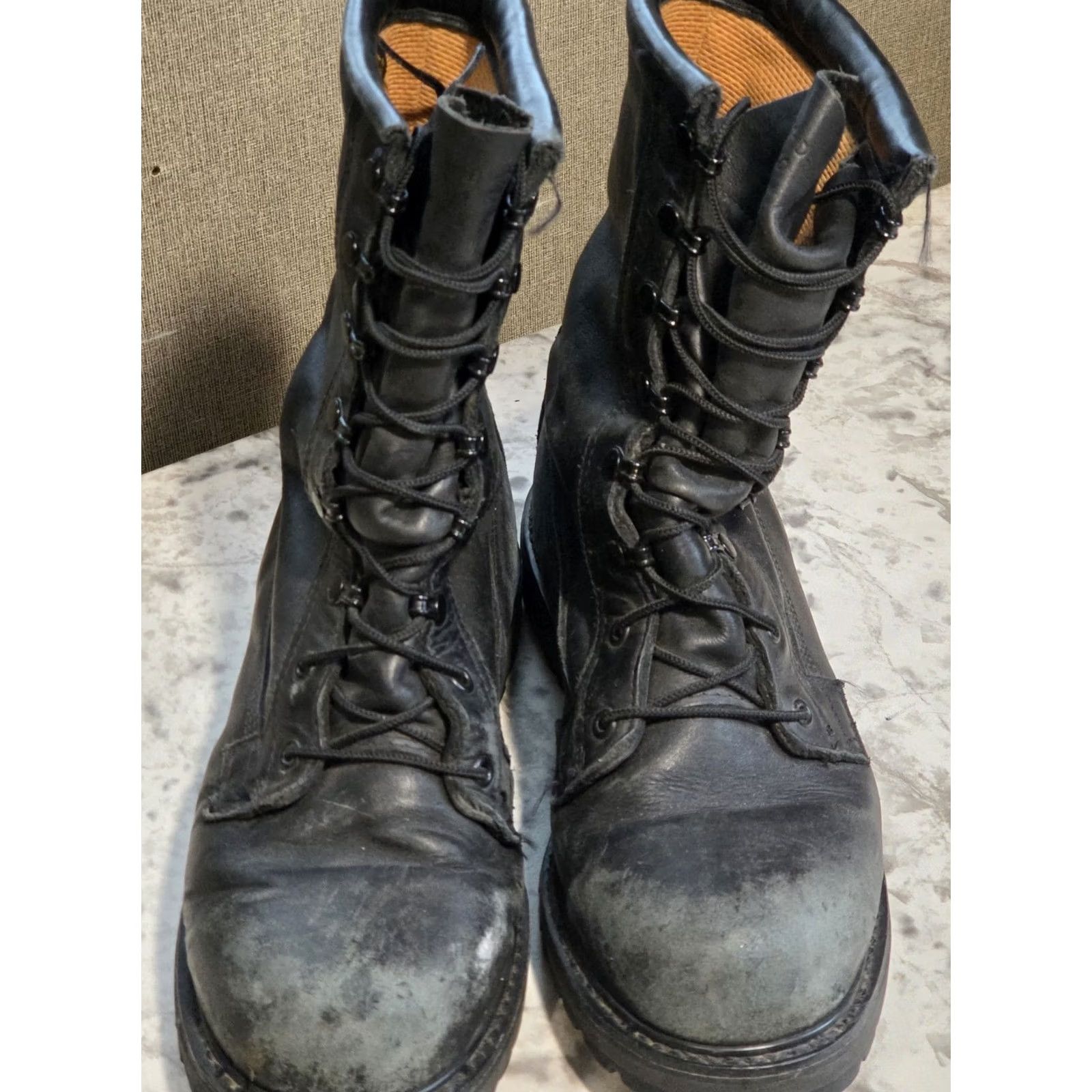 Vintage Bates Men's Black Combat Boots Size 9 W Gore-Tex Vibram Tactical Lace Up Leather Military Size US 9 / EU 42 - 2 Thumbnail