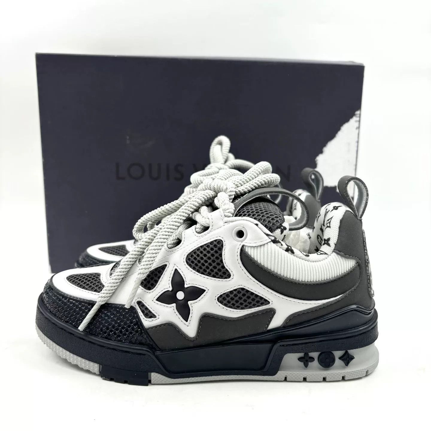 Louis Vuitton LV Black Gray Trenier Sneakers Size US 5.5 / IT 35.5 - 1 Thumbnail