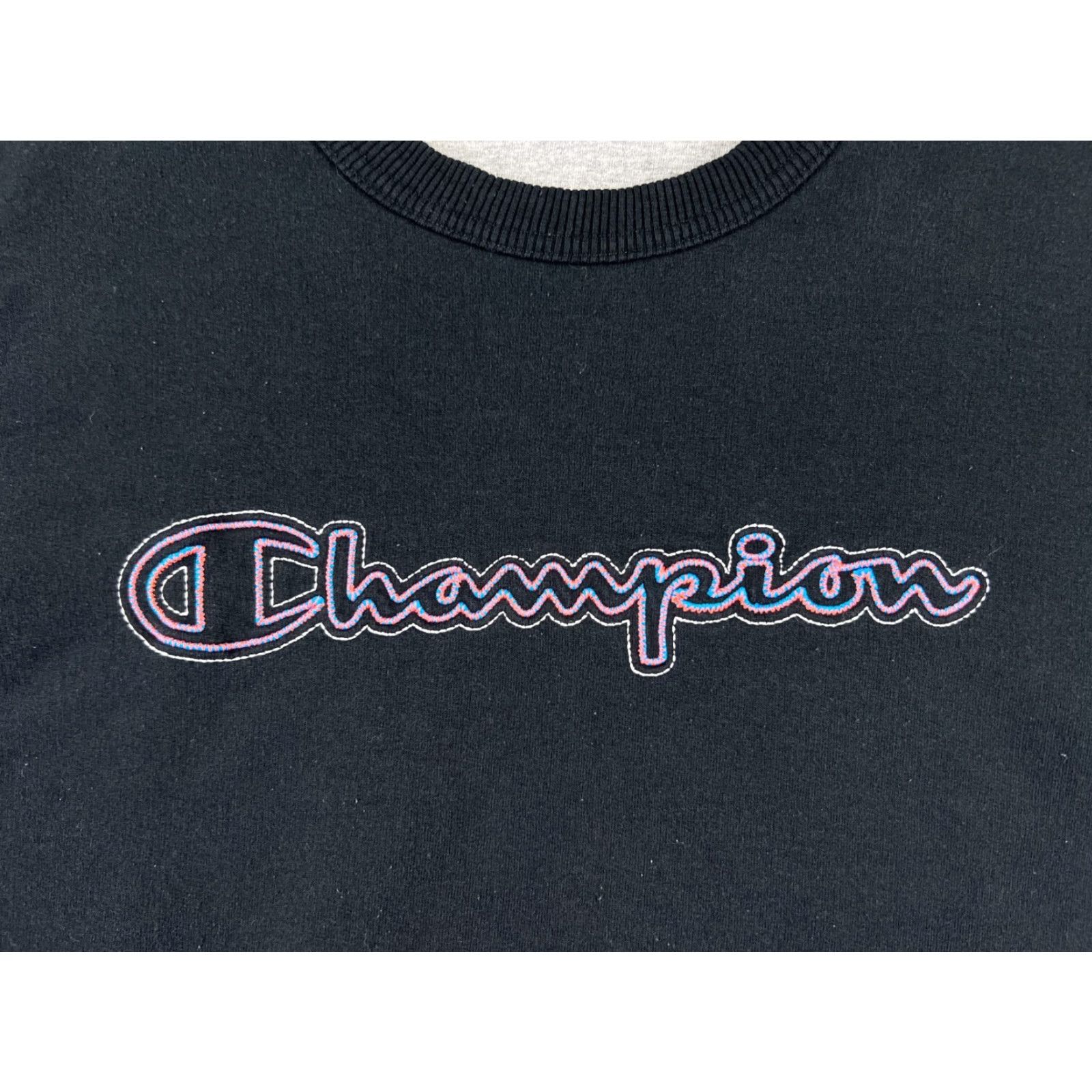 Champion Champion Sweater Adult Medium Black Spellout Cotton Blend Crew Neck Pullover Size US M / EU 48-50 / 2 - 6 Thumbnail