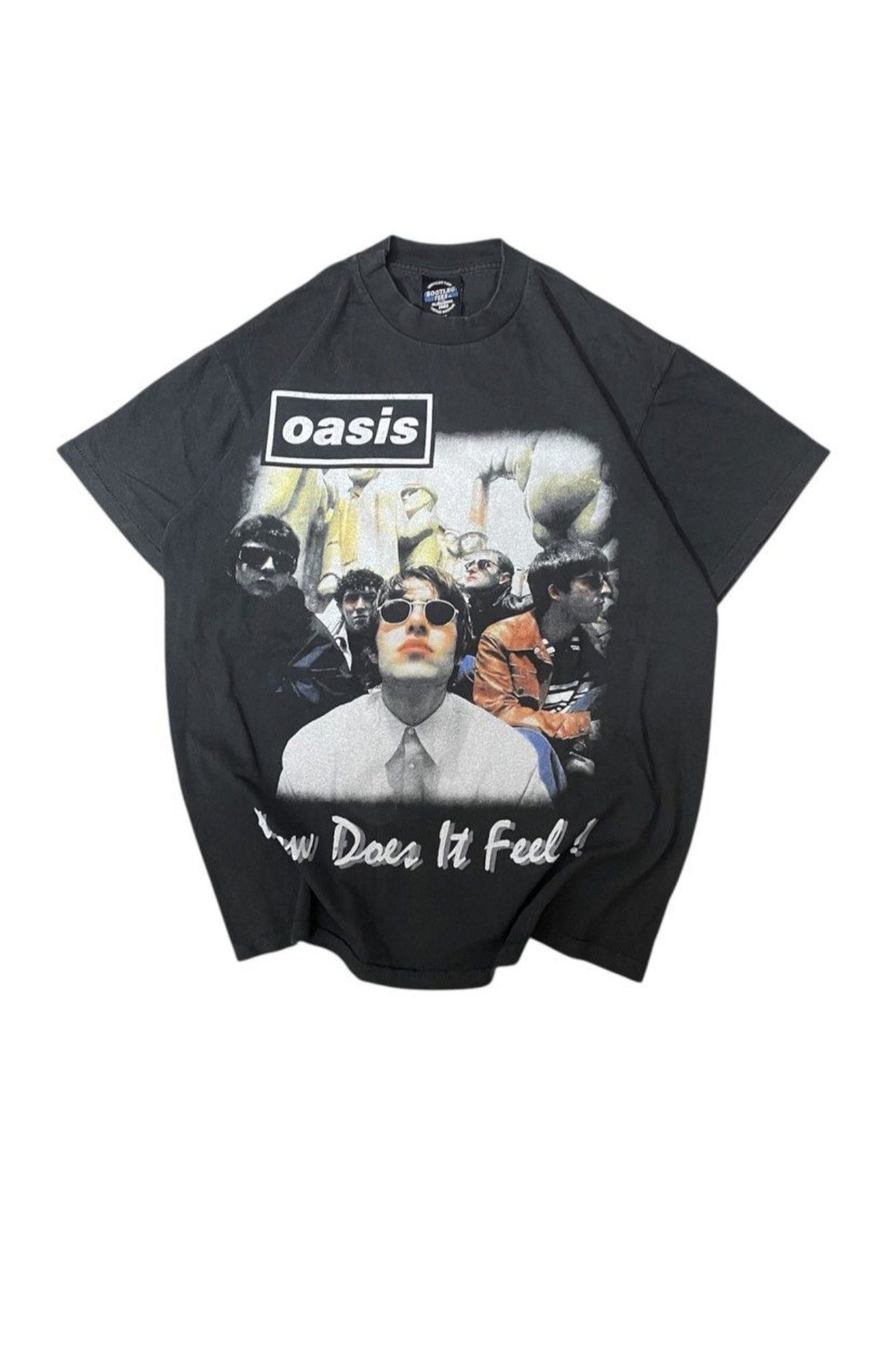 Band Tees × Vintage Oasis T-shirt "How Does It Feel!" Size US L / EU 52-54 / 3 - 1 Thumbnail