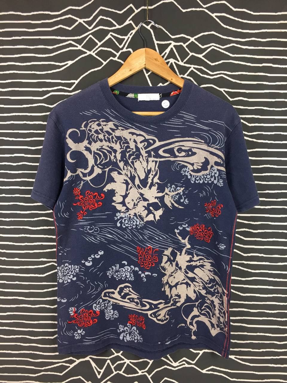 Japanese Brand Vtg Japanese Traditional Sukajan Dragon All Over Print Tee Size US M / EU 48-50 / 2 - 2 Thumbnail