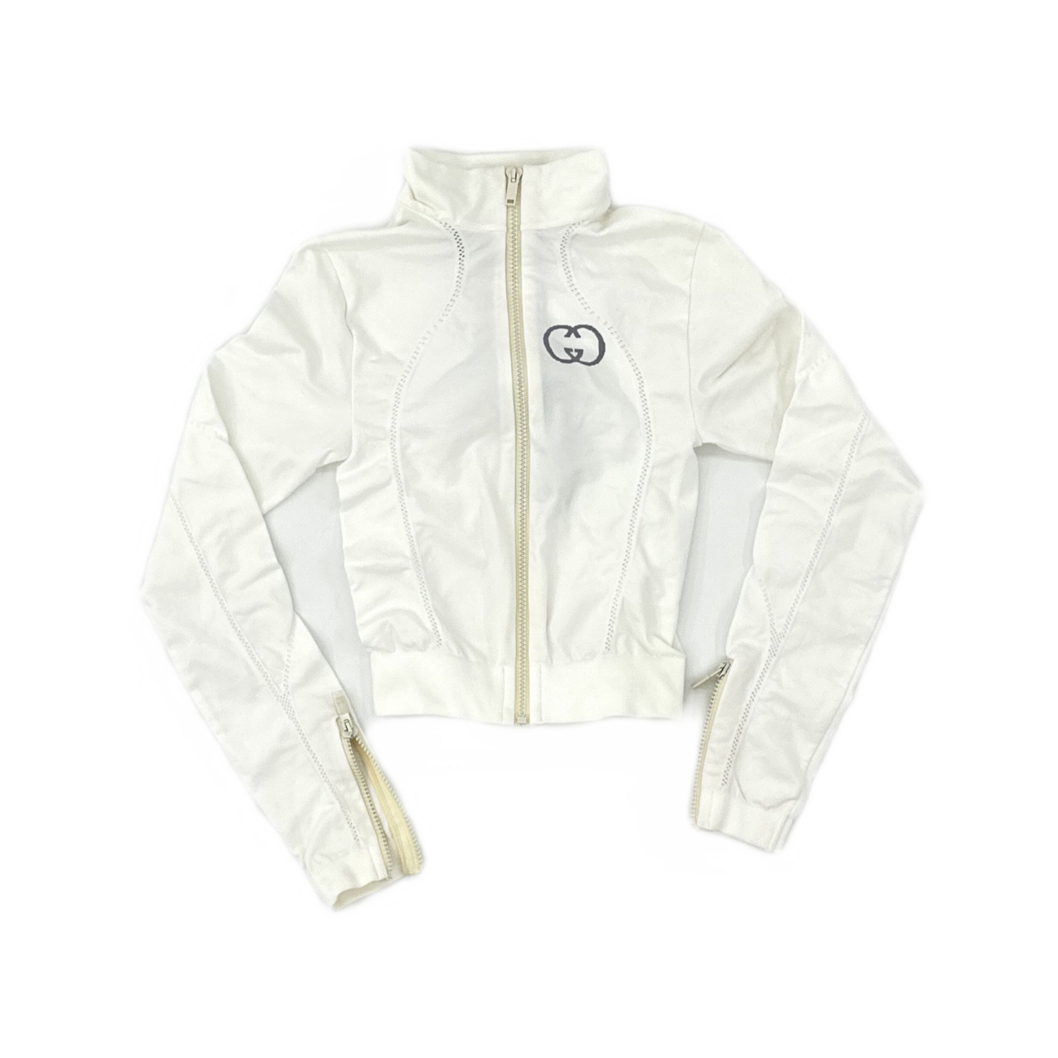 Gucci Gucci White Logo Zip-Up Jacket Size S Size S / US 4 / IT 40 - 1 Thumbnail