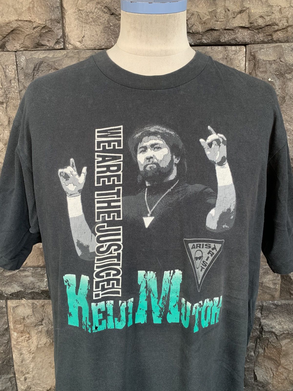 WWF Vintage 90s Keiji Mutoh NJPW/AJPW/NWA Aristrist T shirt Size US L / EU 52-54 / 3 - 2 Thumbnail