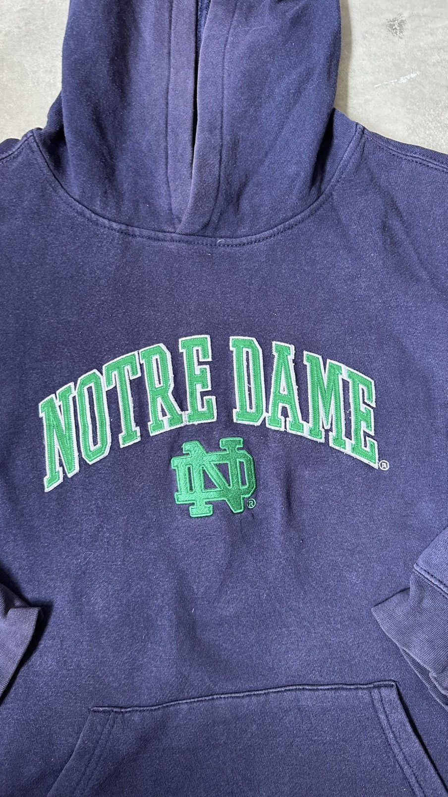 Genuine Leather VINTAGE NOTRE DAME WELL FADED HOODIE Size US M / EU 48-50 / 2 - 2 Thumbnail