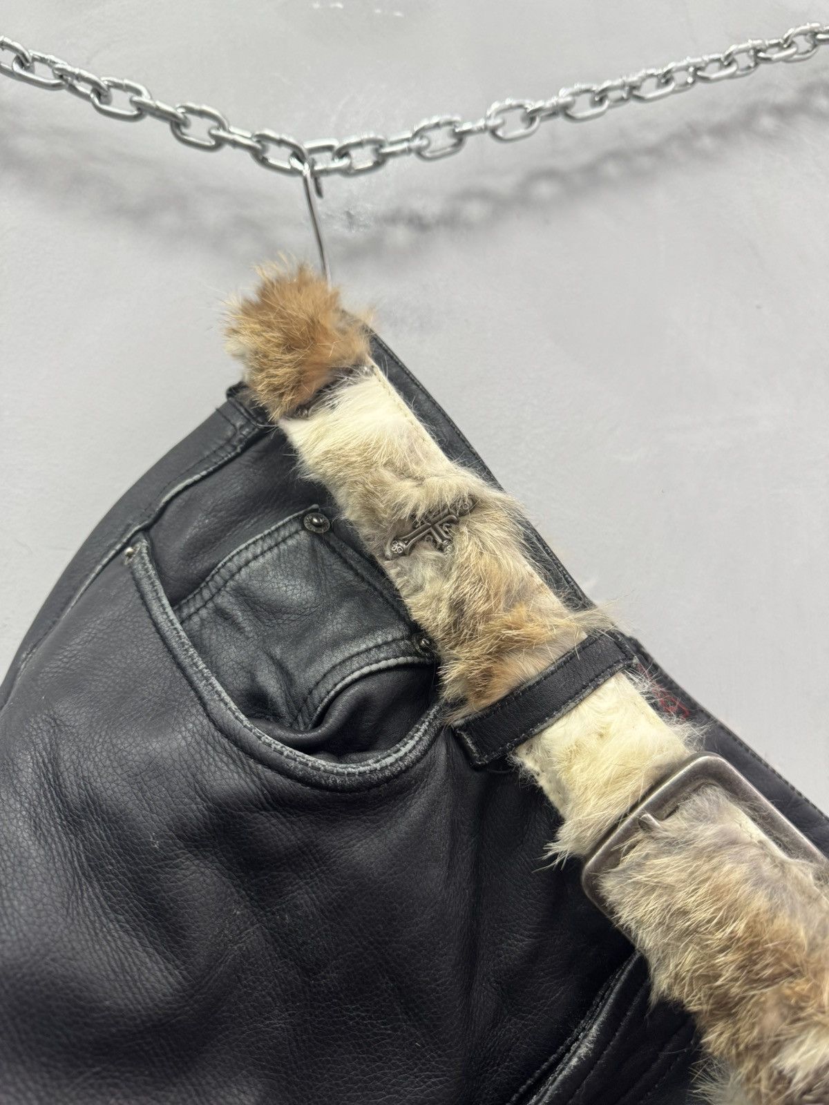 Le Grande Bleu (L.G.B.) Real fur crosses rick owens style gothic opium belt y2k Size ONE SIZE - 9 Thumbnail