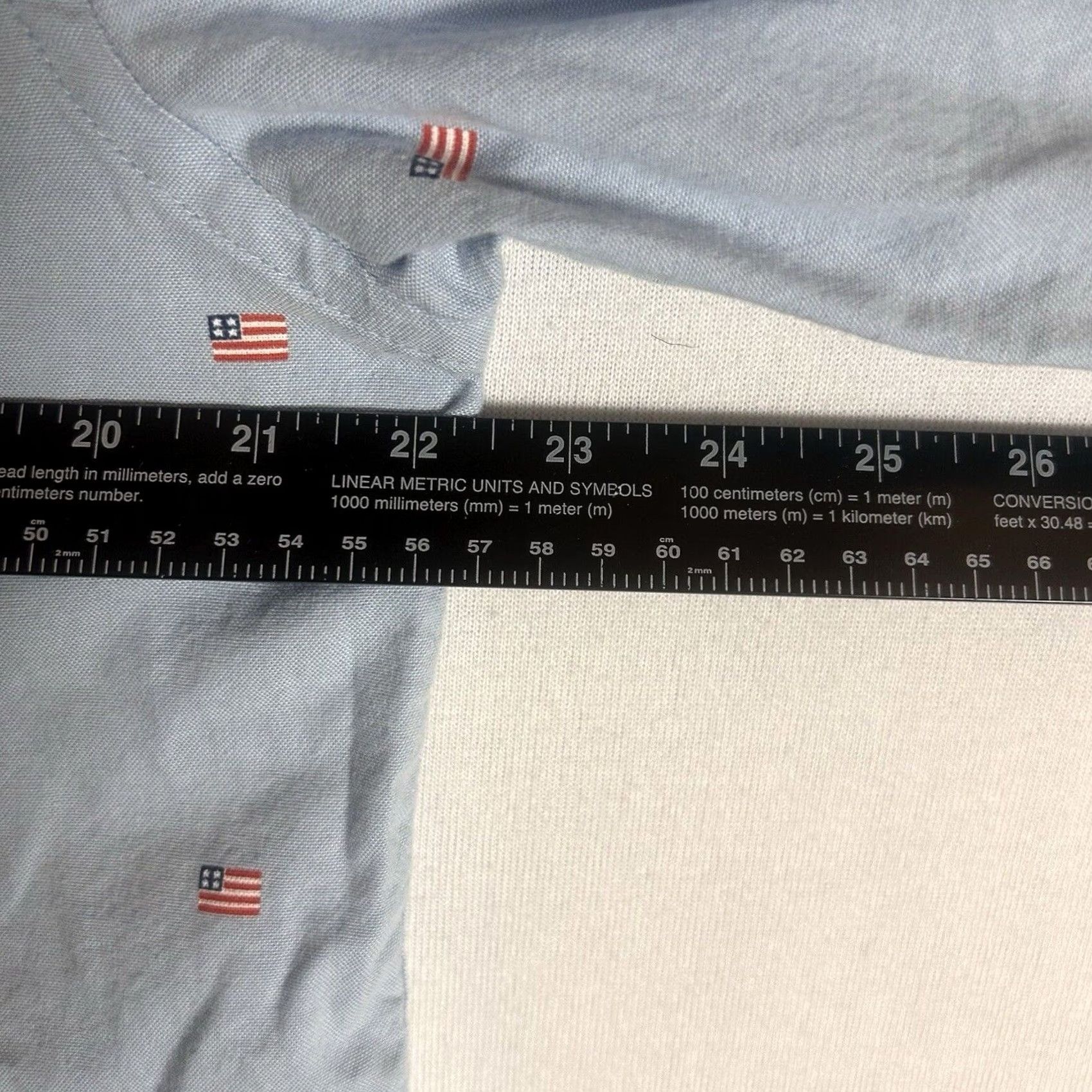 Old Navy Old Navy Shirt Mens Large Slim Fit Blue The Oxford Built-In Flex USA Flag Button Collar Dress Shirt Size US L / EU 52-54 / 3 - 5 Thumbnail