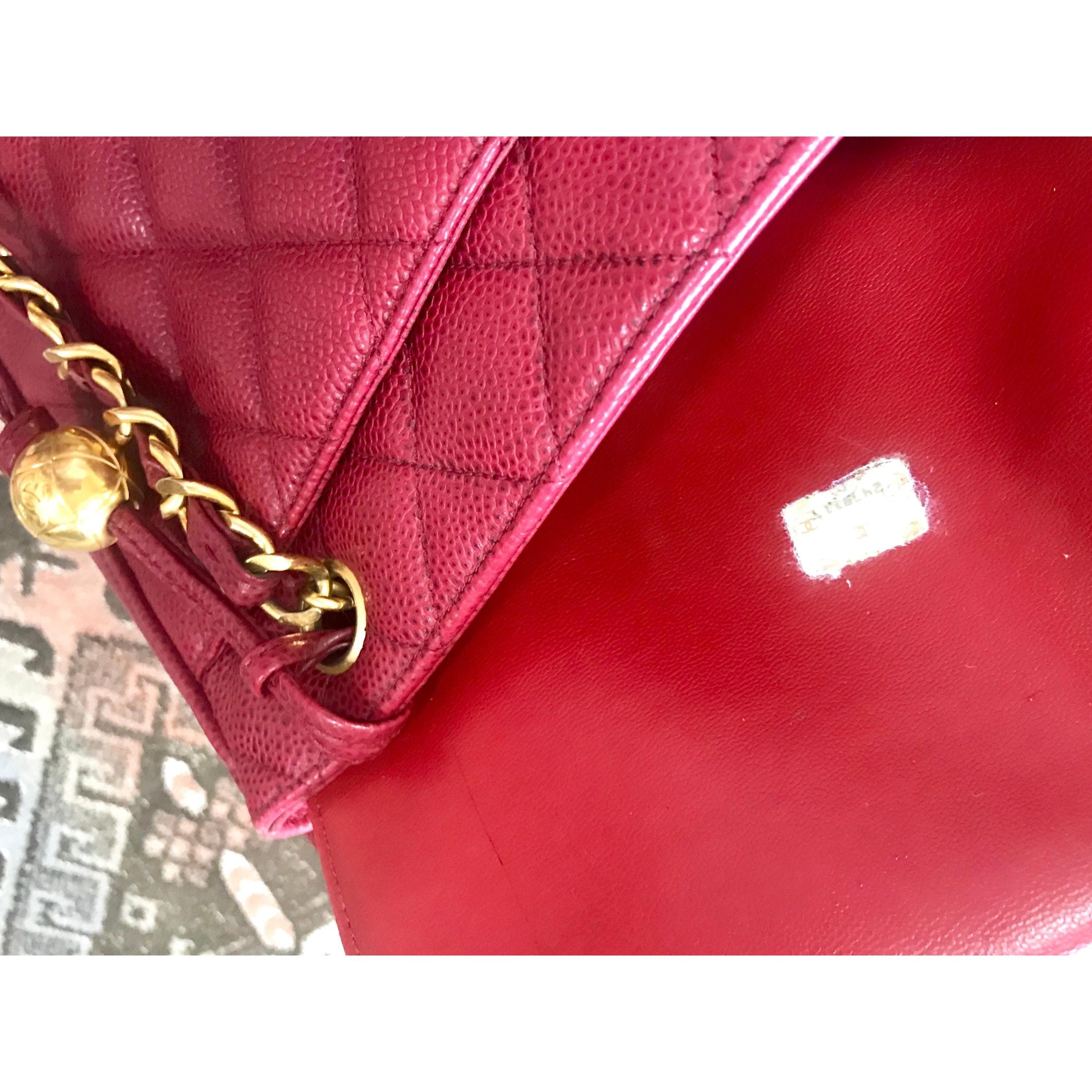 Chanel Vintage CHANEL cherry red caviar matelasse shoulder bag Size ONE SIZE - 8 Thumbnail