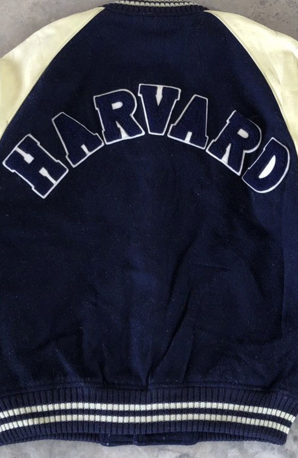 Vintage Vintage HARVARD Varsity Leather Sleeve Jacket Size US M / EU 48-50 / 2 - 2 Thumbnail