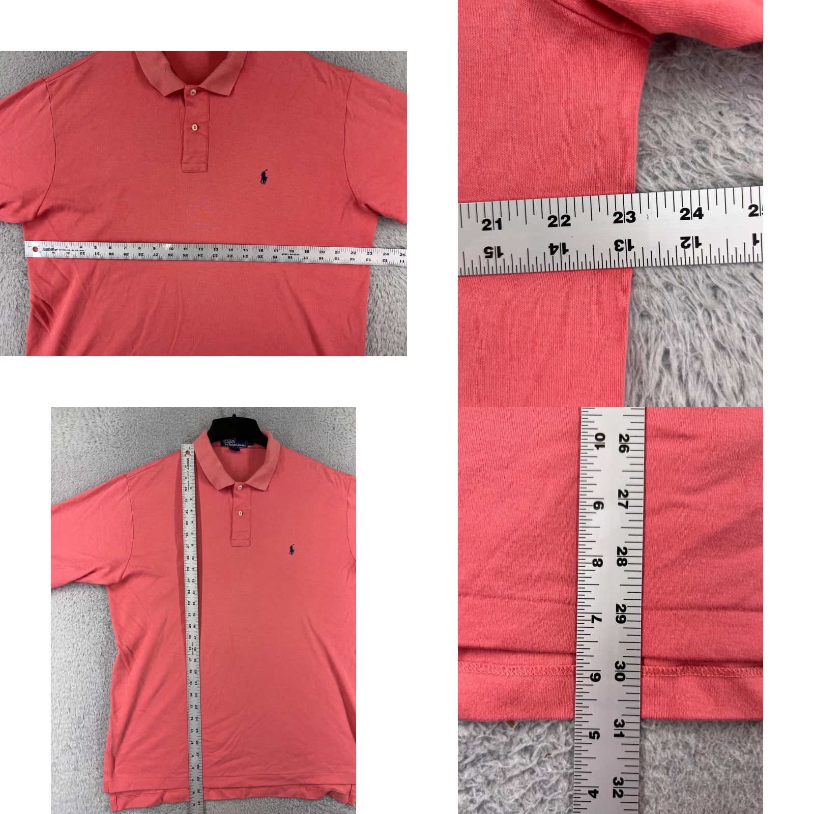 Ralph Lauren VINTAGE Ralph Lauren Polo Shirt Mens L Pink 100% Cotton Polo Shirt Polo Pink Golf Pony Short Sleeve Slim Mens Size US L / EU 52-54 / 3 - 8 Thumbnail