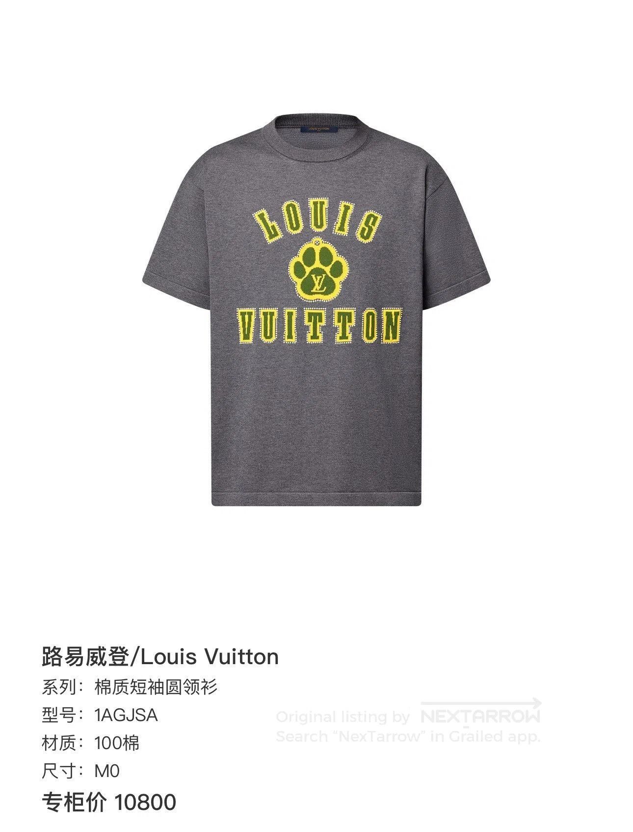 Louis Vuitton Louis Vuitton Gray Dog Paw Knit Tee. Size US S / EU 44-46 / 1 - 8 Thumbnail