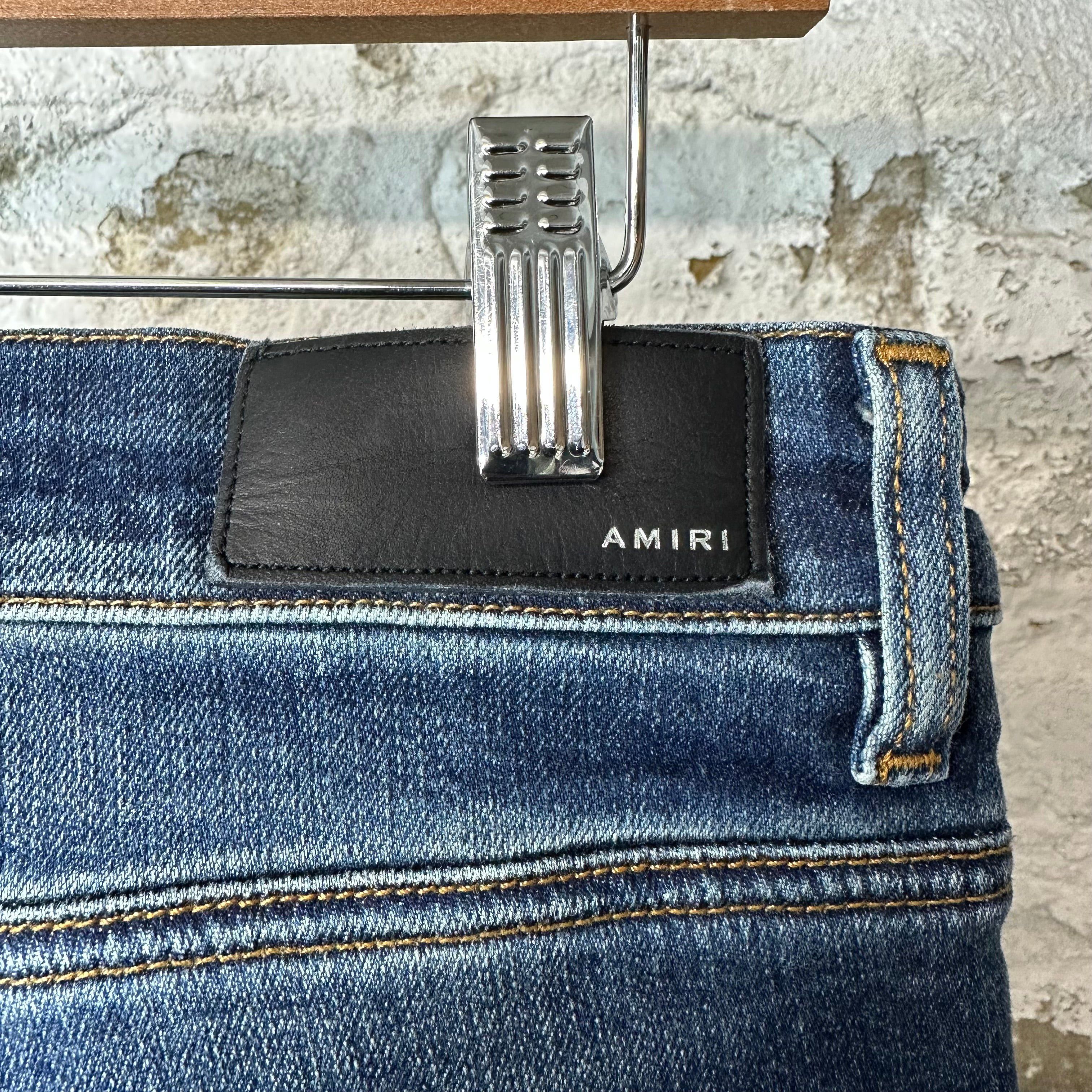Amiri Amiri MX1 Blue Plaid Flannel Dark Blue Denim Jeans Sz 33 Size US 33 - 4 Thumbnail
