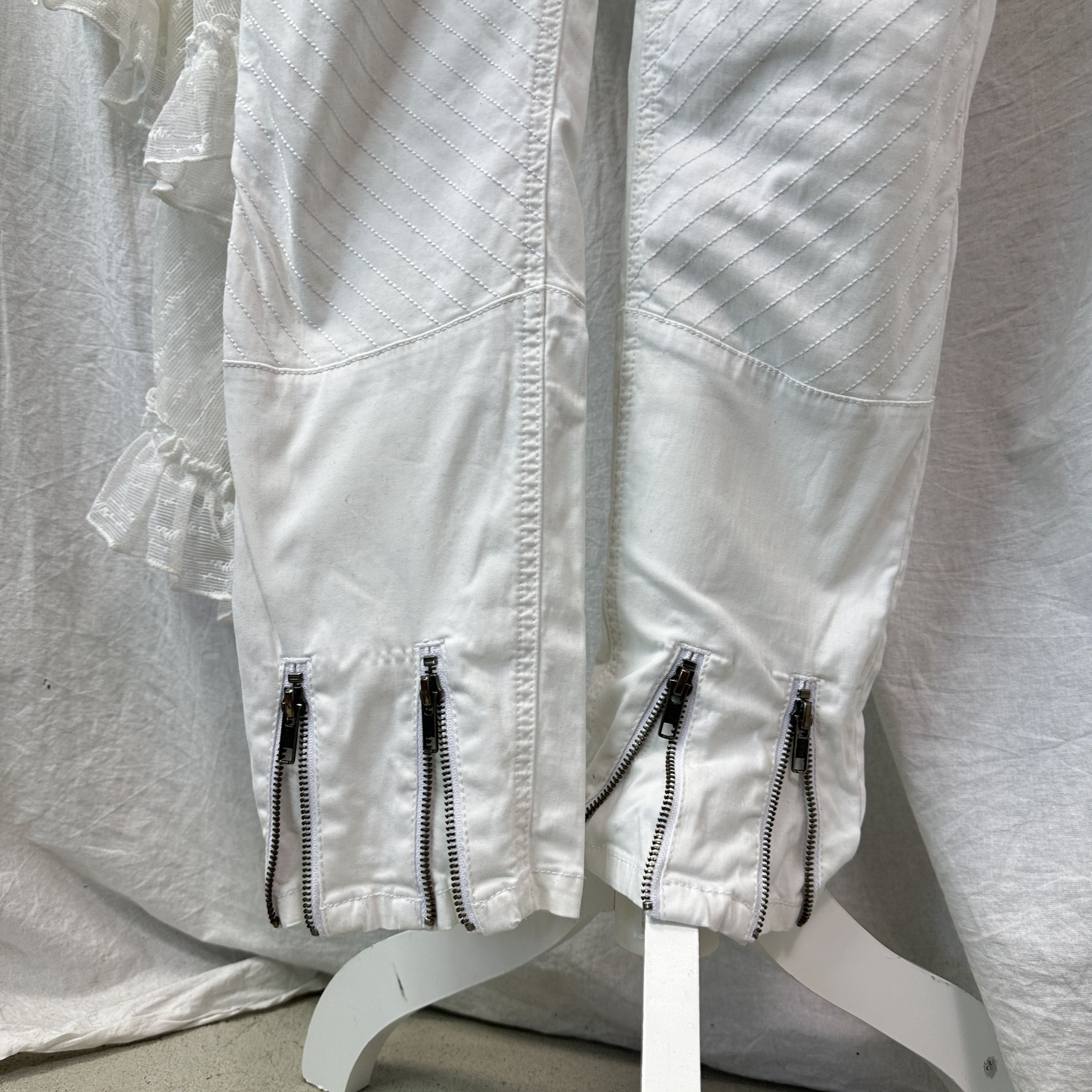 Vintage Vintage Avant Garde Grunge Zippers Skinny Capri Pants Y2K Size 24" / US 00 / IT 34 - 2 Thumbnail