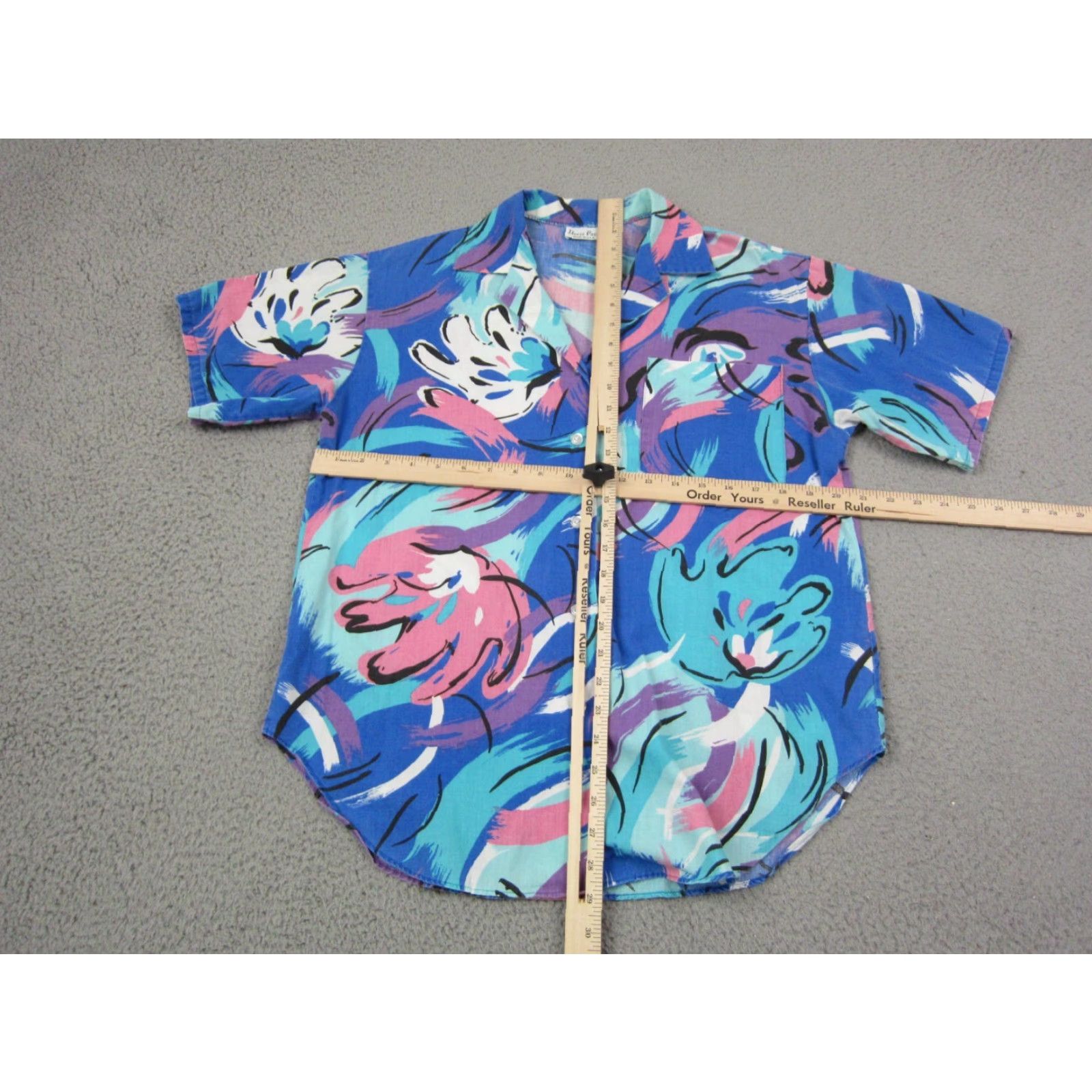 Vintage VINTAGE Deere Park Floral Shirt Womens L Blue Hawaiian Button-Up Short Sleeve Collared US Made 80s Size L / US 10 / IT 46 - 5 Thumbnail