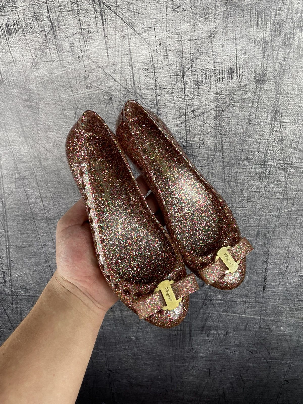 Salvatore Ferragamo FERRAGAMO Jelly multi color glitter rubber ballerinas Size US 5 / IT 35 - 3 Thumbnail