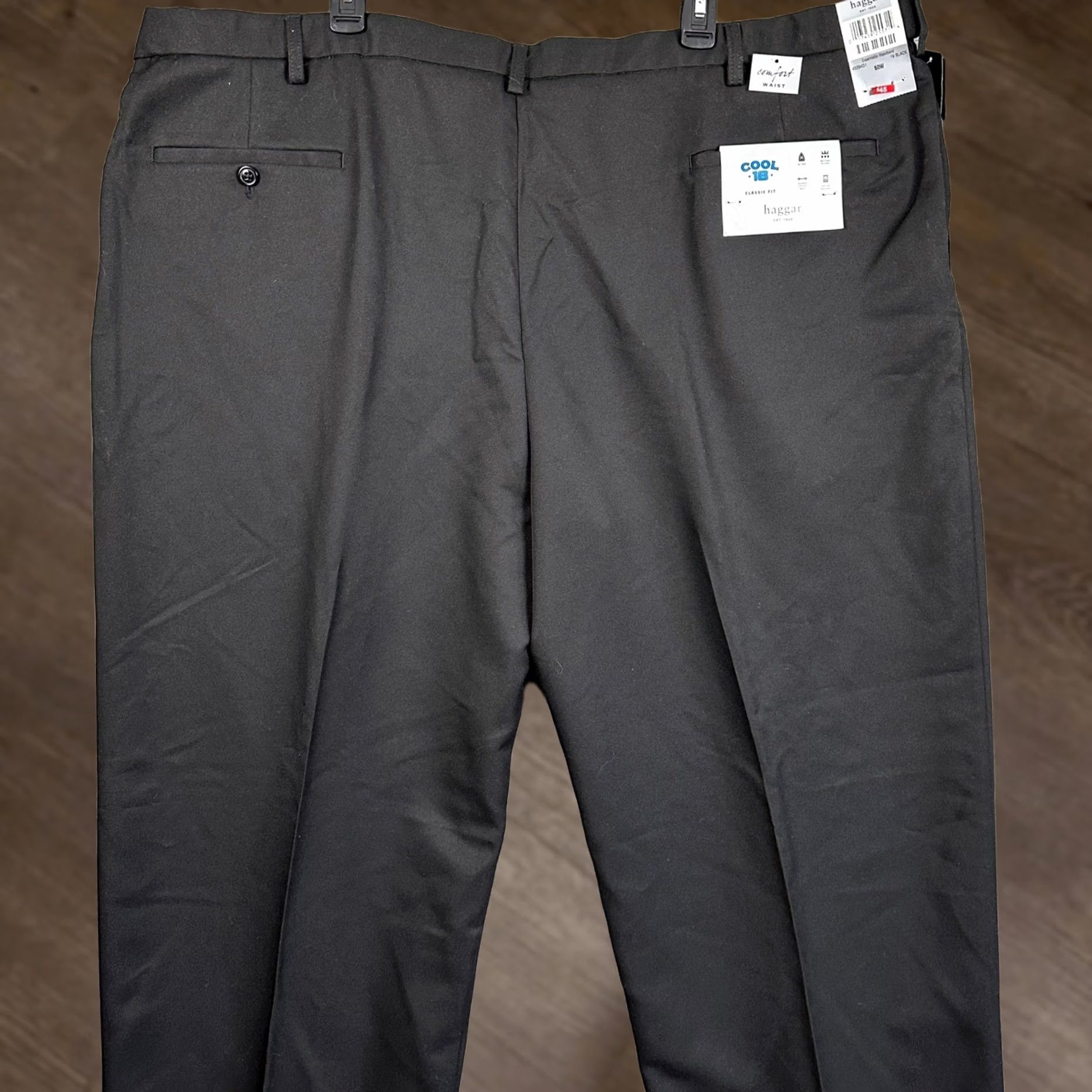 Haggar Haggar Cool 18 Pants Golf Men 50 Big Tall Black Performance Expandable Waist NEW Size US 34 / EU 50 - 1 Thumbnail
