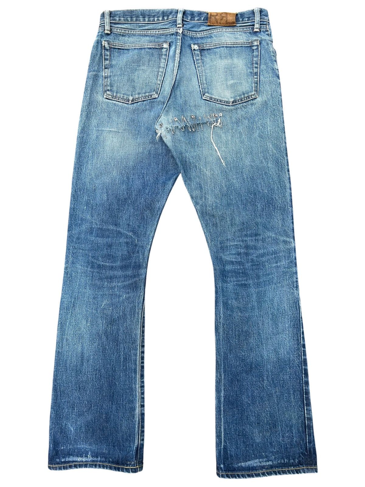 RRL Ralph Lauren FLARE RRL RALPH LAUREN SELVEDGE DISTRESSED DENIM JEANS Size US 34 / EU 50 - 1 Thumbnail