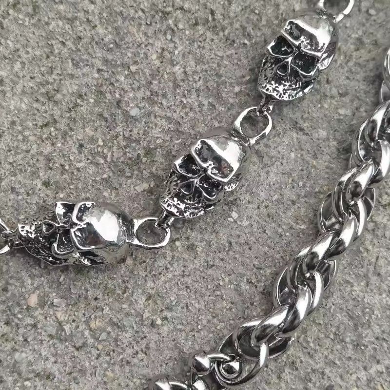 Other Gothic Punk Skulls Stainless Steel Beads Skeleton Chain Size ONE SIZE - 6 Thumbnail
