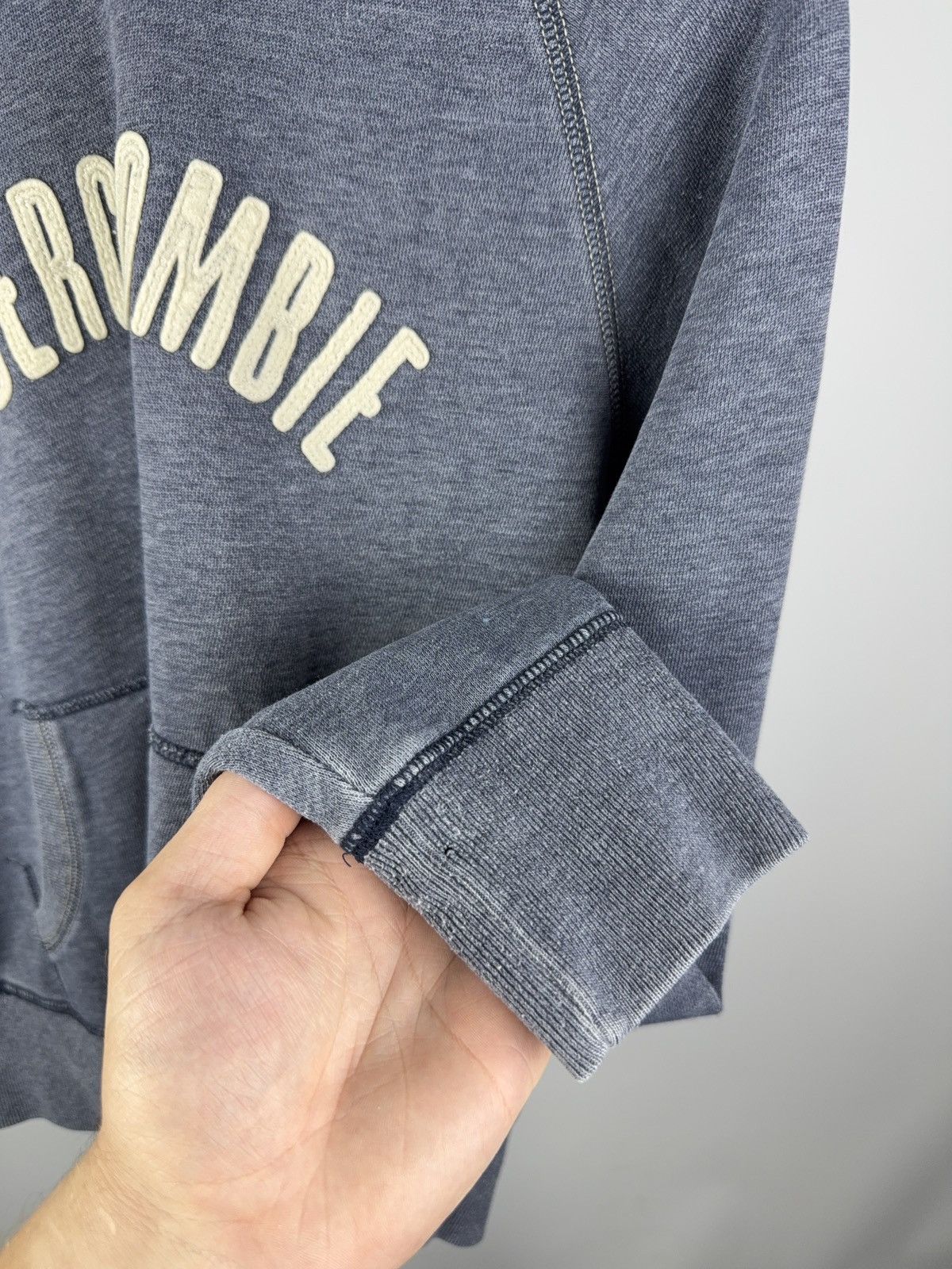 Abercrombie & Fitch Vintage Y2K 00s Abercrombie Blue Hoodie Raglan Fit USA Style Size M / US 6-8 / IT 42-44 - 6 Thumbnail