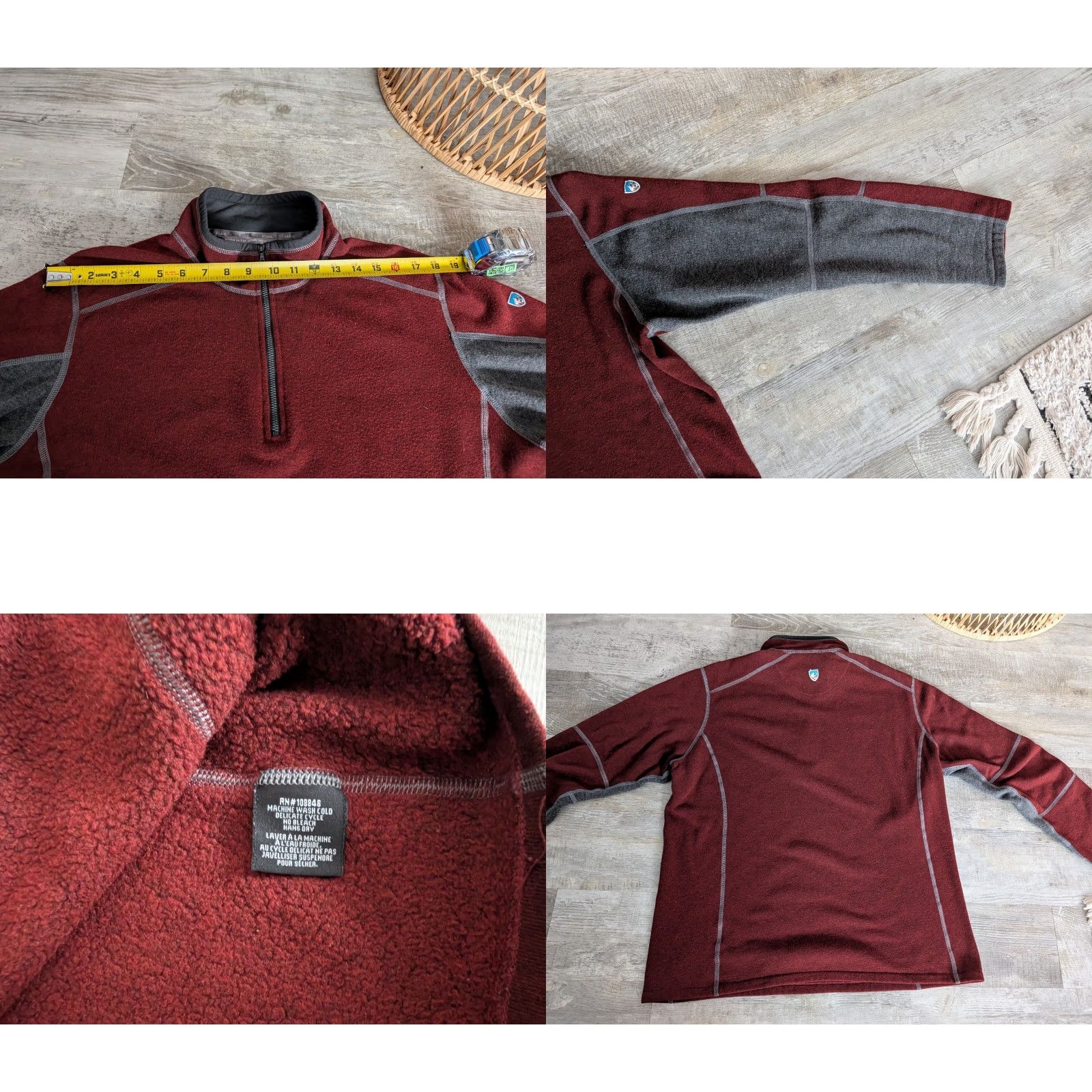 Vintage Kuhl Sweater Mens L Dark Red Quarter 1/4 Zip Kashmira Fleece Pullover Outdoor Hiking VG Size US L / EU 52-54 / 3 - 9 Thumbnail