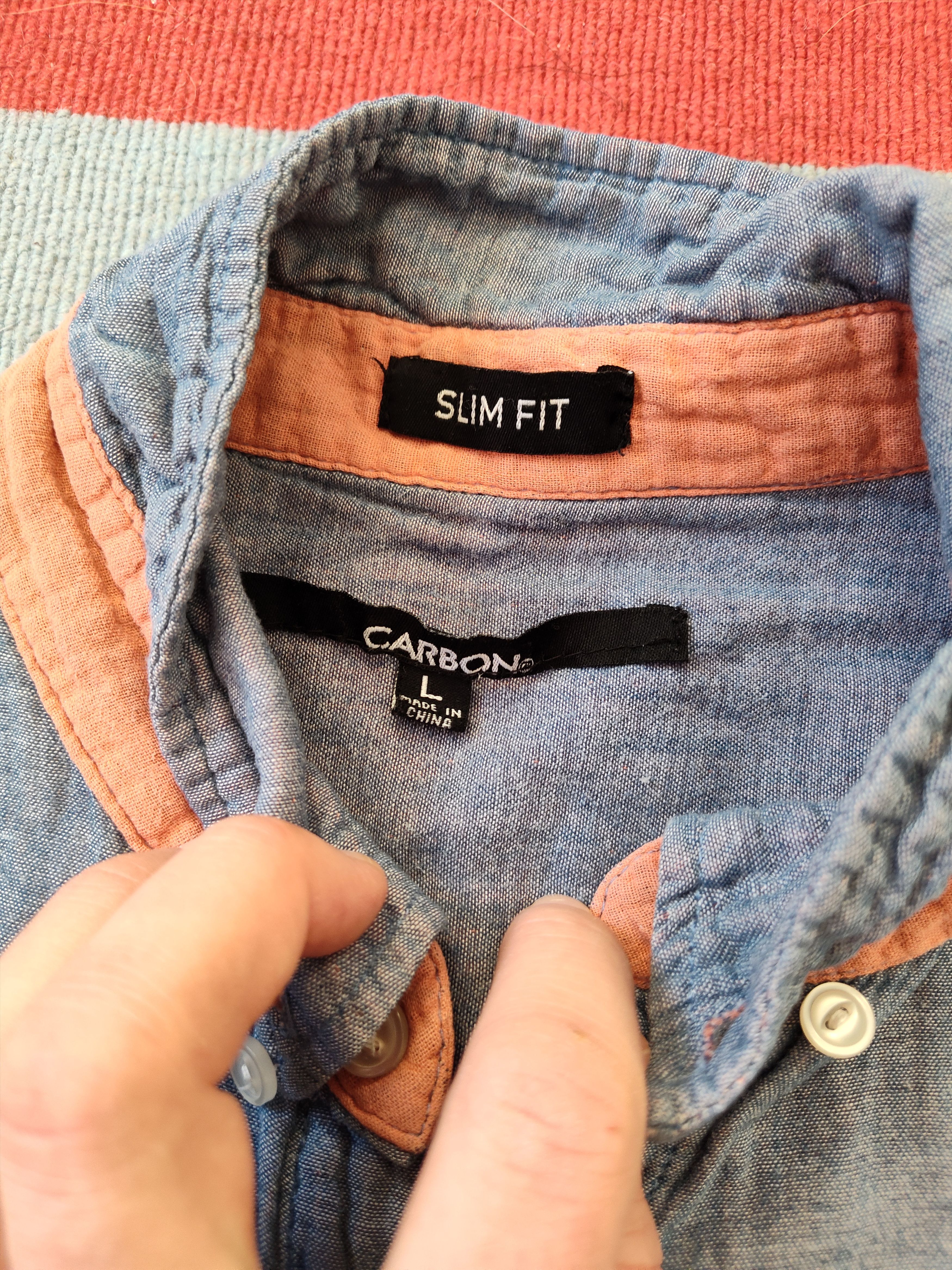 Carbon Two-Tone Light Button Up Size US M / EU 48-50 / 2 - 3 Thumbnail